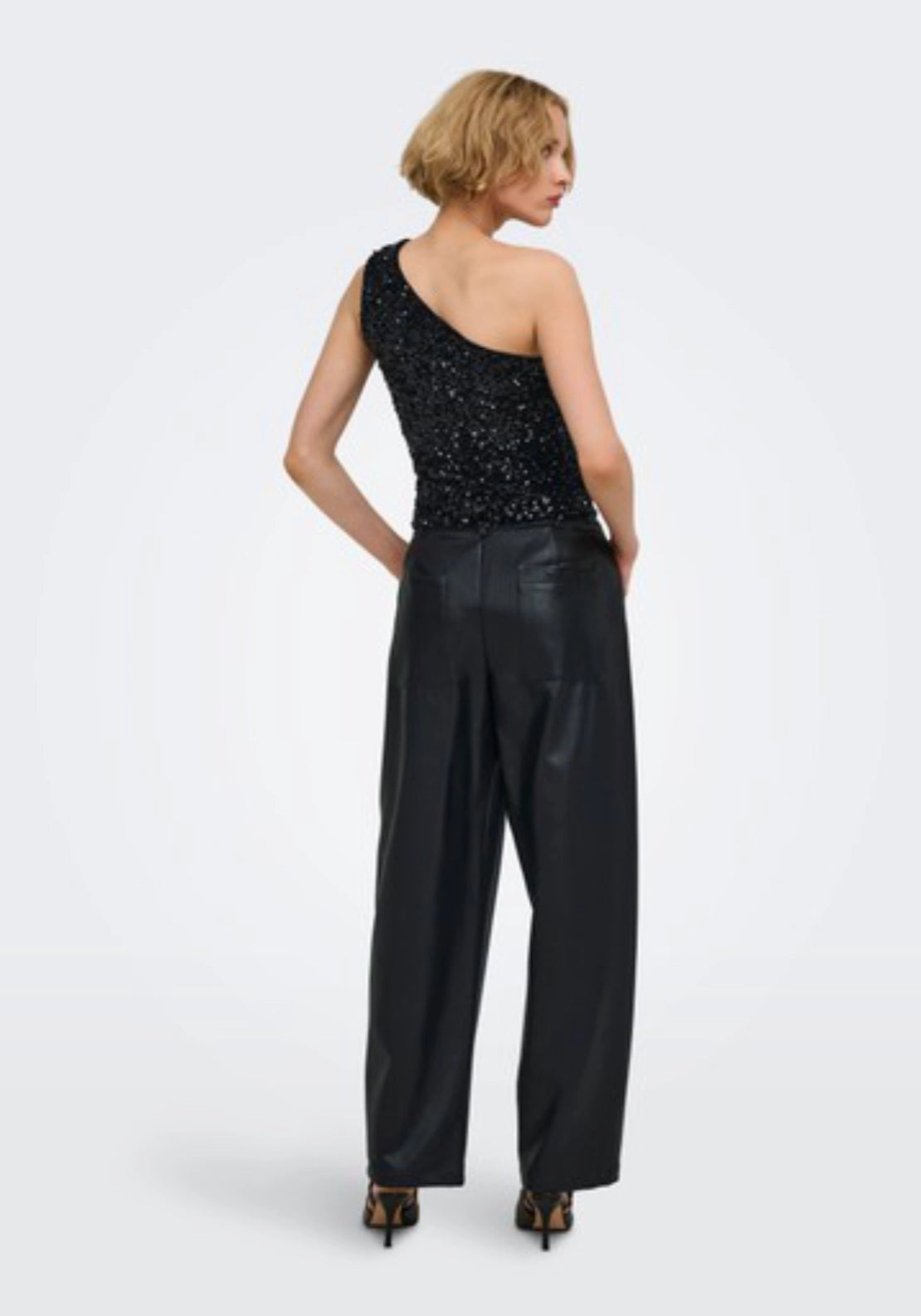 Reese Selma High Waist Barrel Trouserss - Black