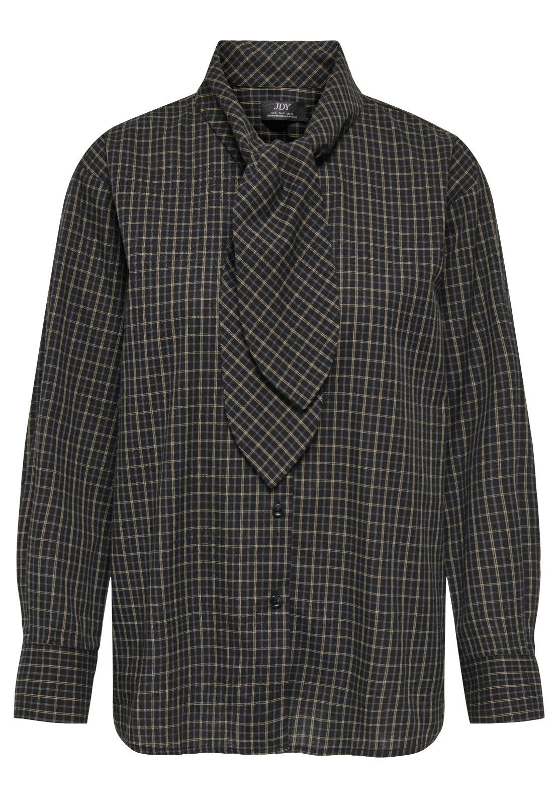 Jdy Vilda Long Sleeve Scarf Shirt - Black 1 Shaws Department Stores