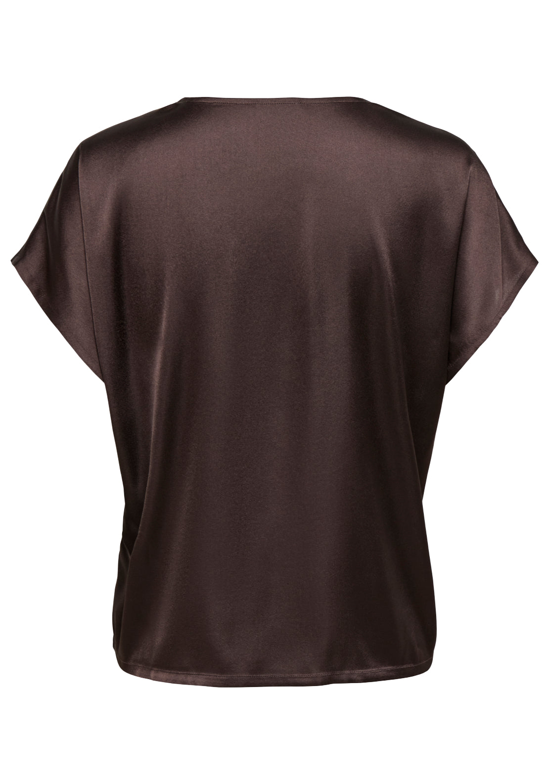 Jdy Fifi Short Sleeve V-Neck Top - Chocolate Plum 2 Shaws Department Stores