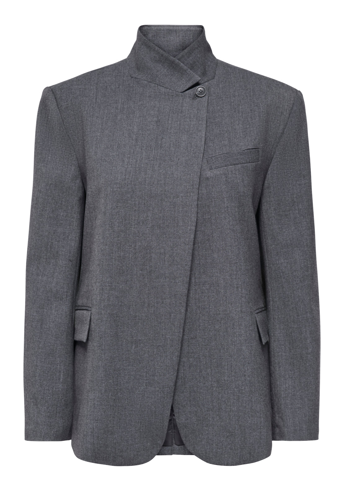 Jdy Valerie High Neck Blazer - Grey 1 Shaws Department Stores