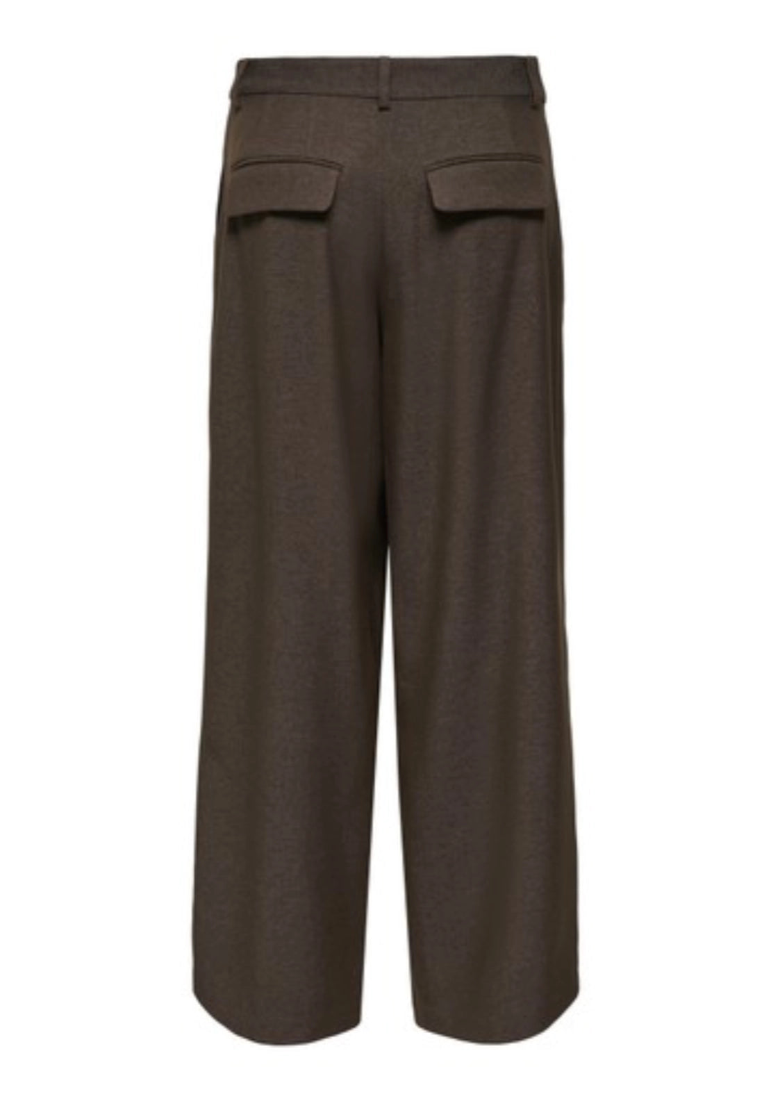 Ellie Medium Rise Wide Trousers - Brown