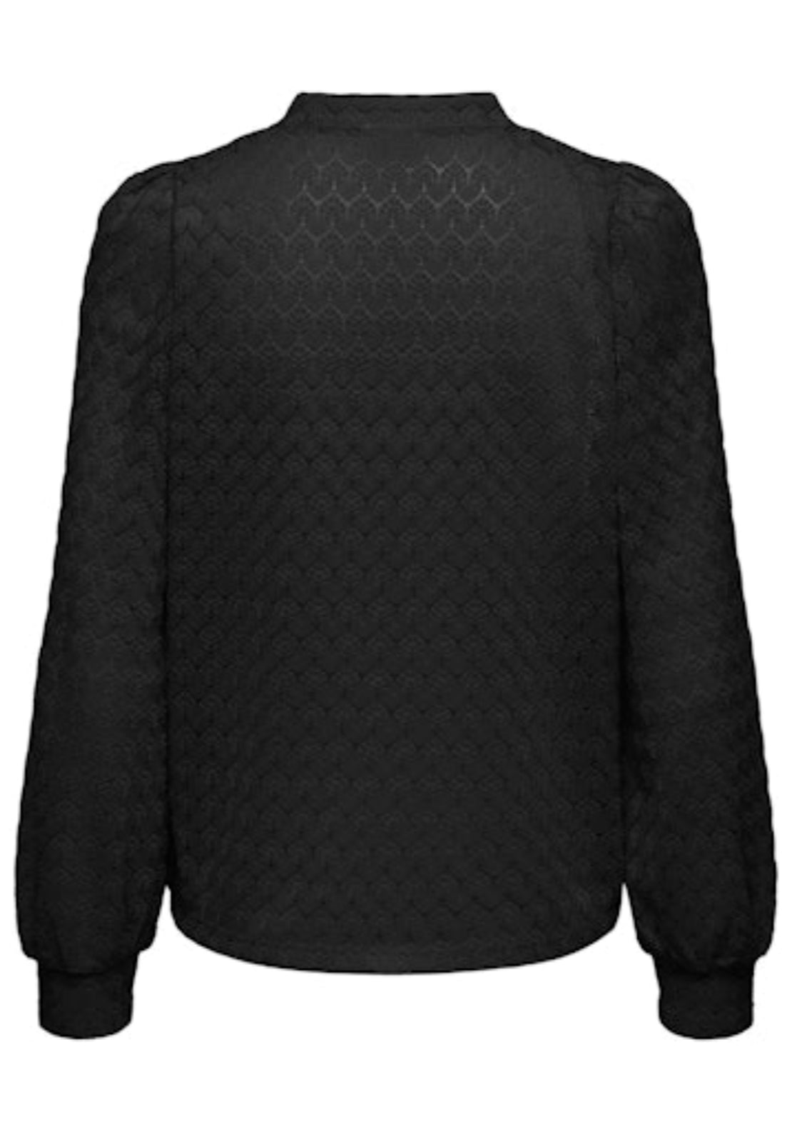 Avery Long Sleeve Lace V-Neck Top - Black