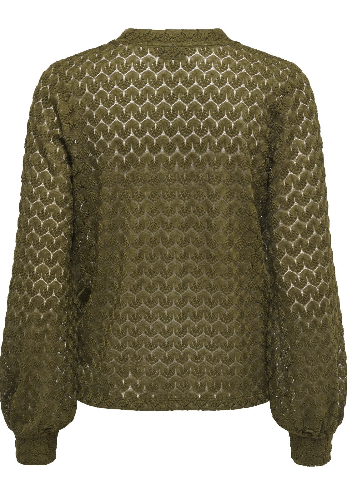 Avery Long Sleeve Lace V-Neck Top - Dark Olive