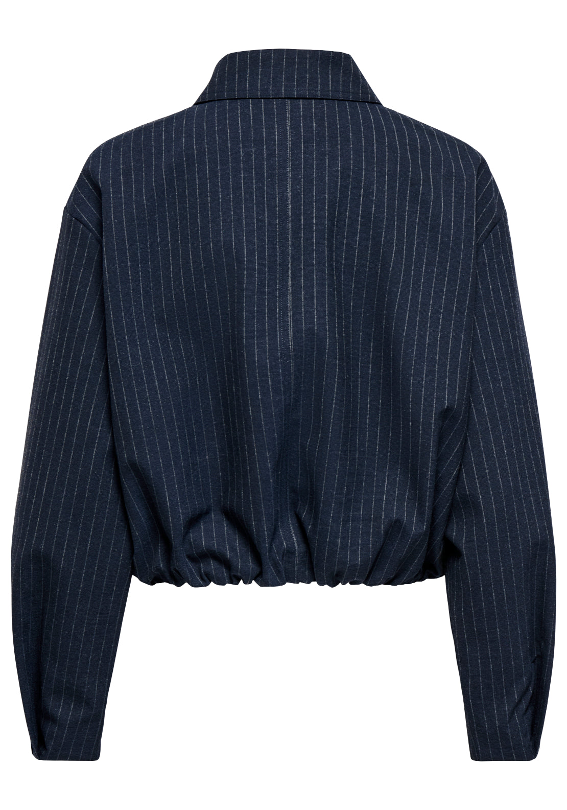 Jdy Megan Long Sleeve Bomber Shacket - Navy Blazer Pinstripe White 2 Shaws Department Stores