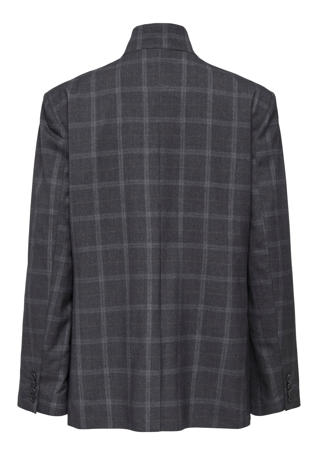 Jdy Valerie High Neck Check Blazer - Grey 2 Shaws Department Stores