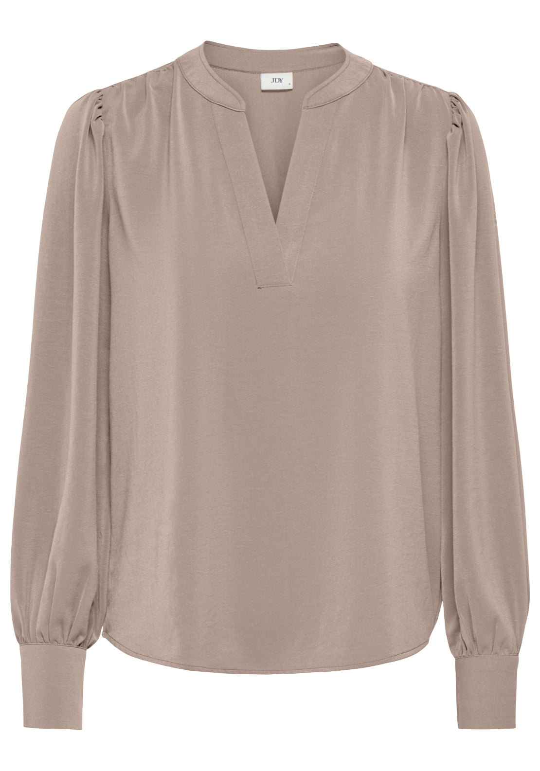 Jdy Aya Long Sleeve V-Neck Blouse - Simply Taupe 1 Shaws Department Stores
