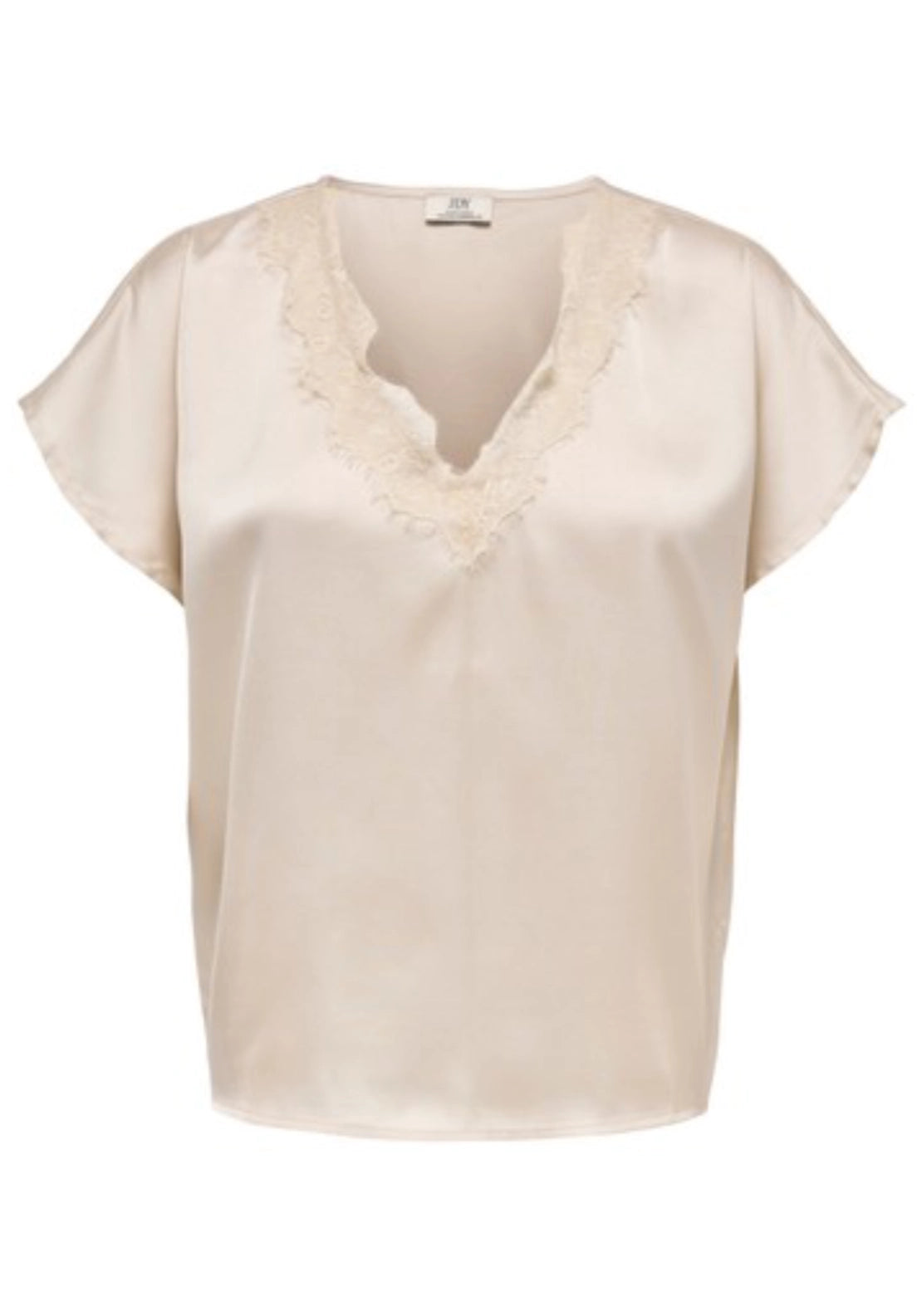 Fifi Short Sleeve V-Neck Top - Pumice Stone