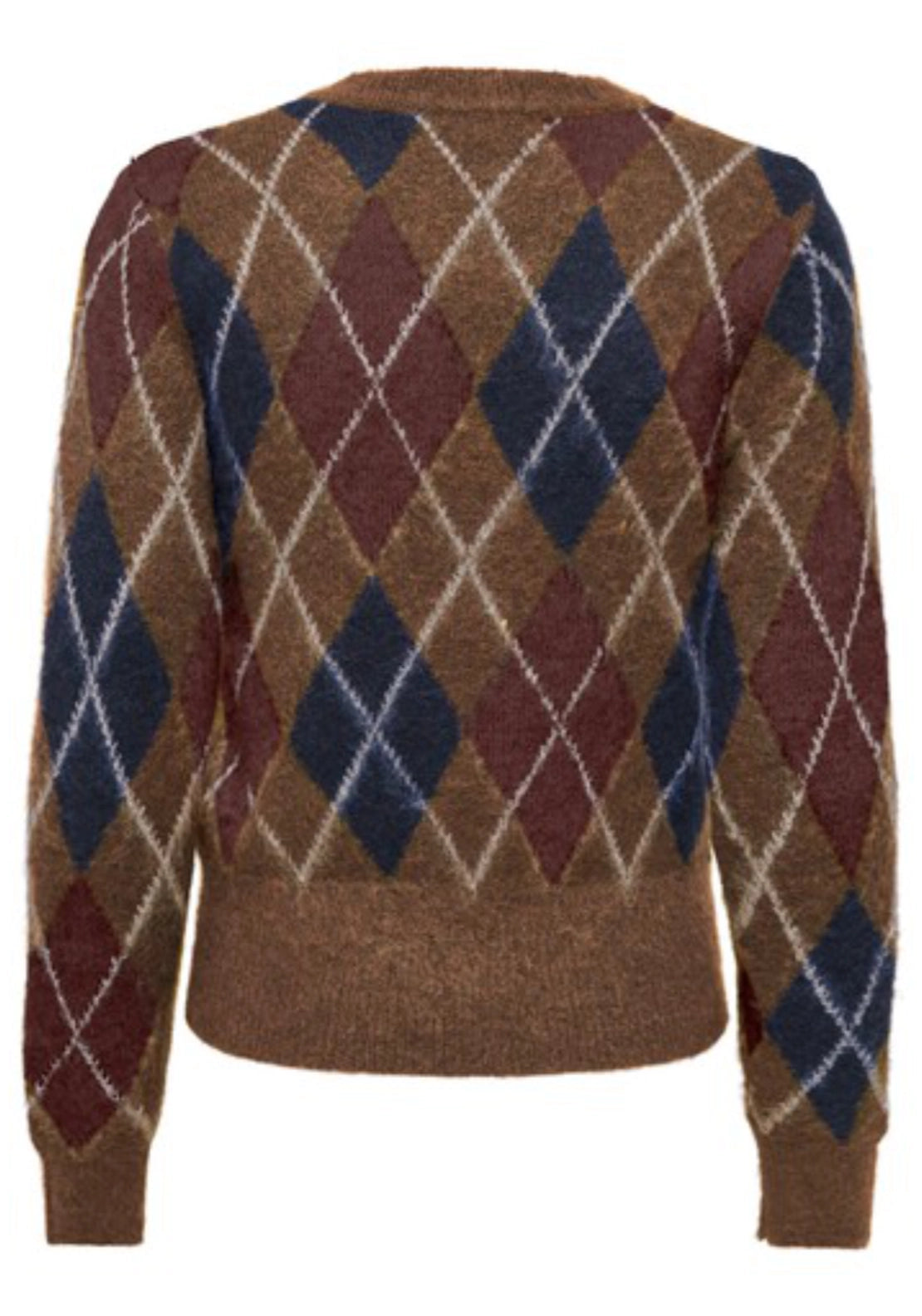 Reese Long Sleeve Argyle Pullover - Bison