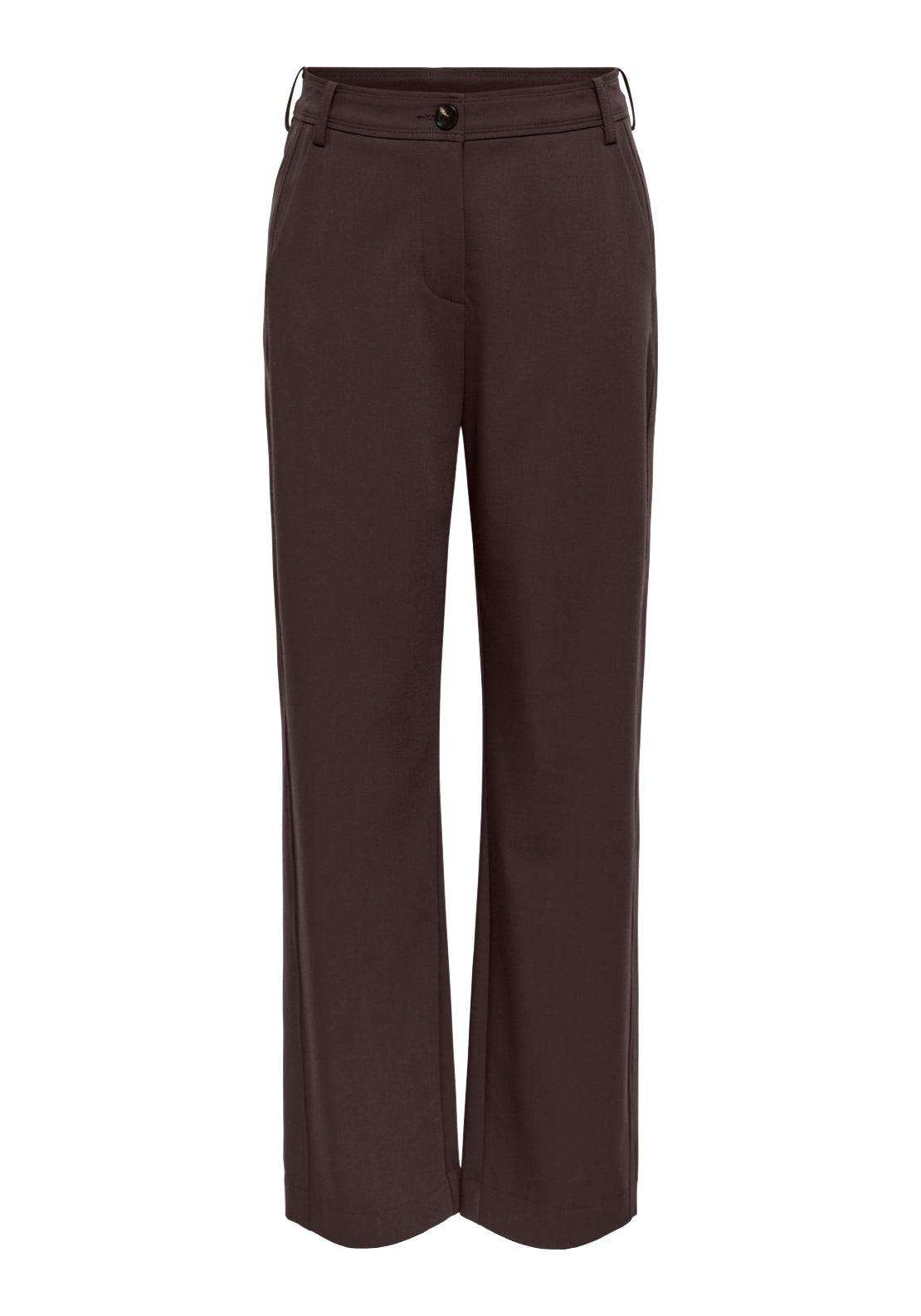 Jdy Miso Medium Rise Straight Trousers - Chocolate Plum 1 Shaws Department Stores