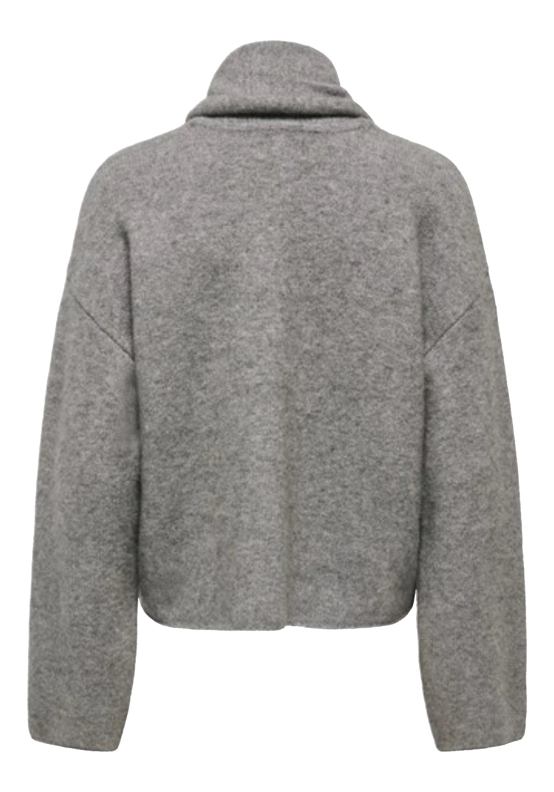 Dagmar Long Sleeve Scarf Detail Cardigan - Medium Grey Melange
