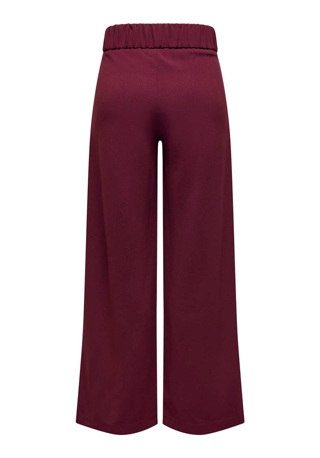 Jdy Wide Leg Trousers - Windsor Wine Black Buttons 6 Shaws Department Stores