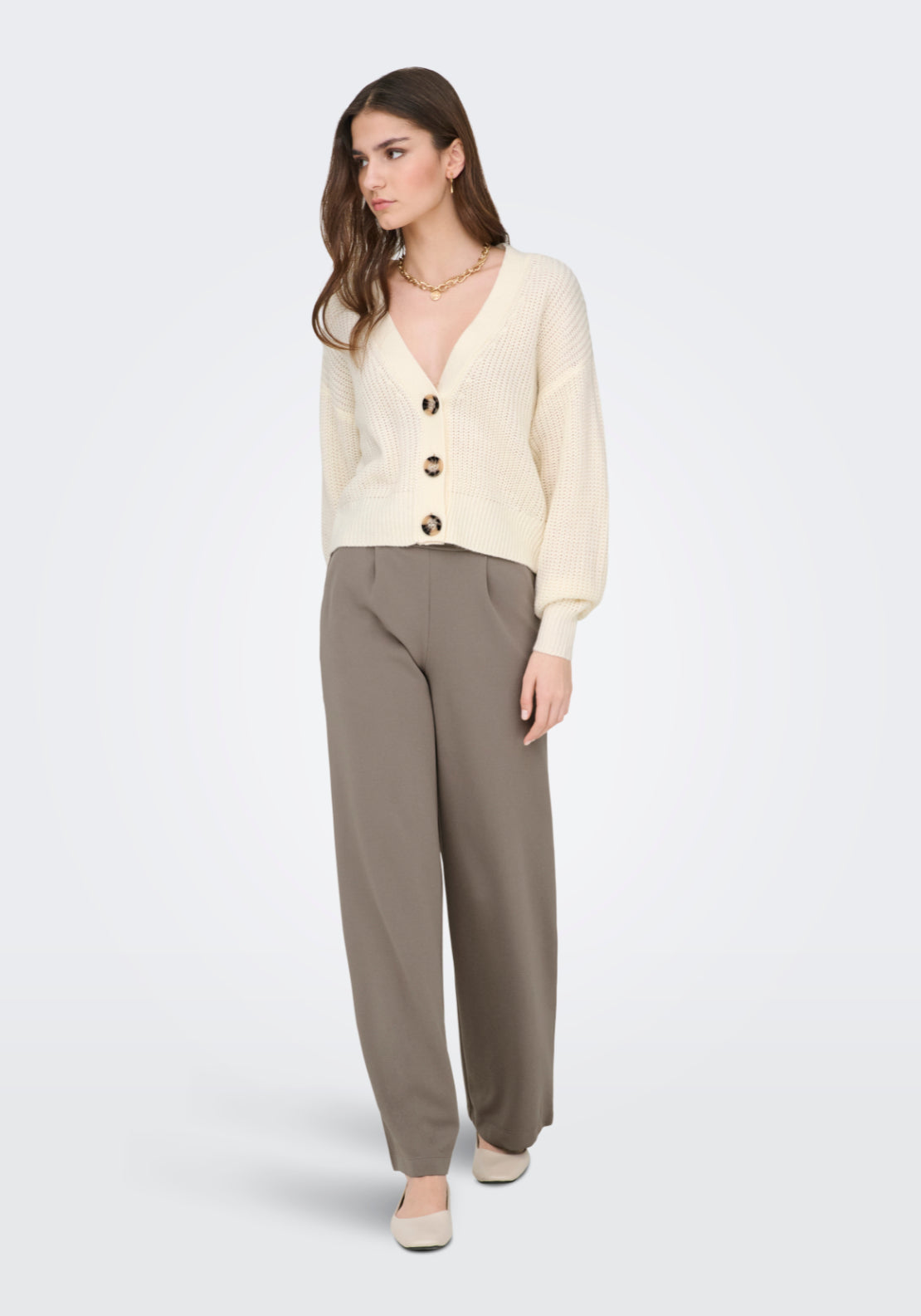 Jdy Geggo Wide Pant - Driftwood 5 Shaws Department Stores