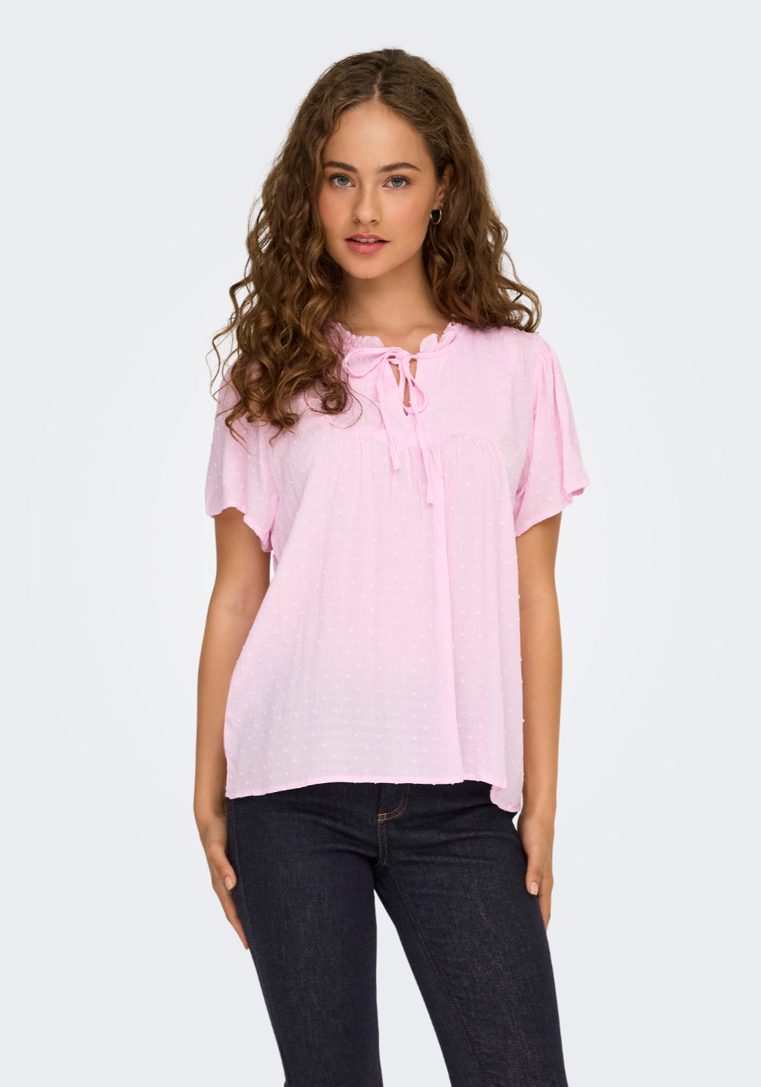 Jdy Lima Life Short Sleeve Top - Pink Lady 1 Shaws Department Stores