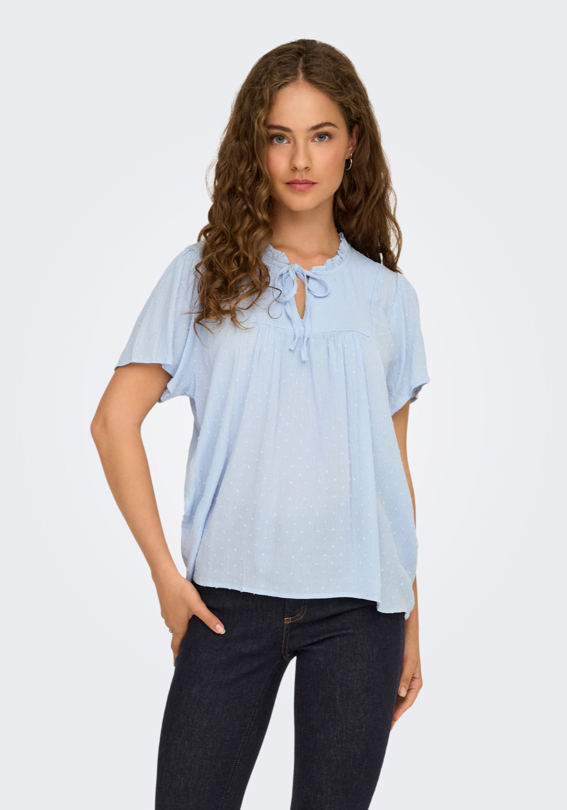 Jdy Lima Life Short Sleeve Top - Kentucky Blue 4 Shaws Department Stores