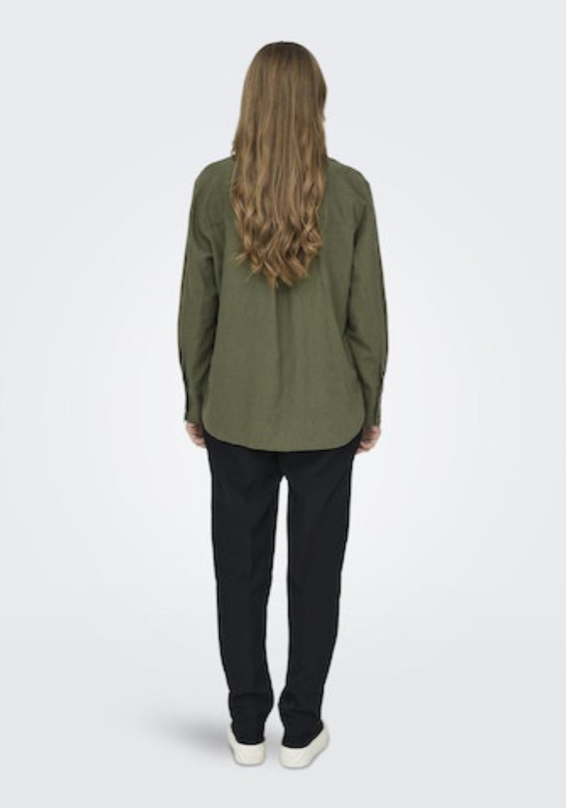 Jdy Say Long Sleeve Linen Loose Shirt - Green 2 Shaws Department Stores