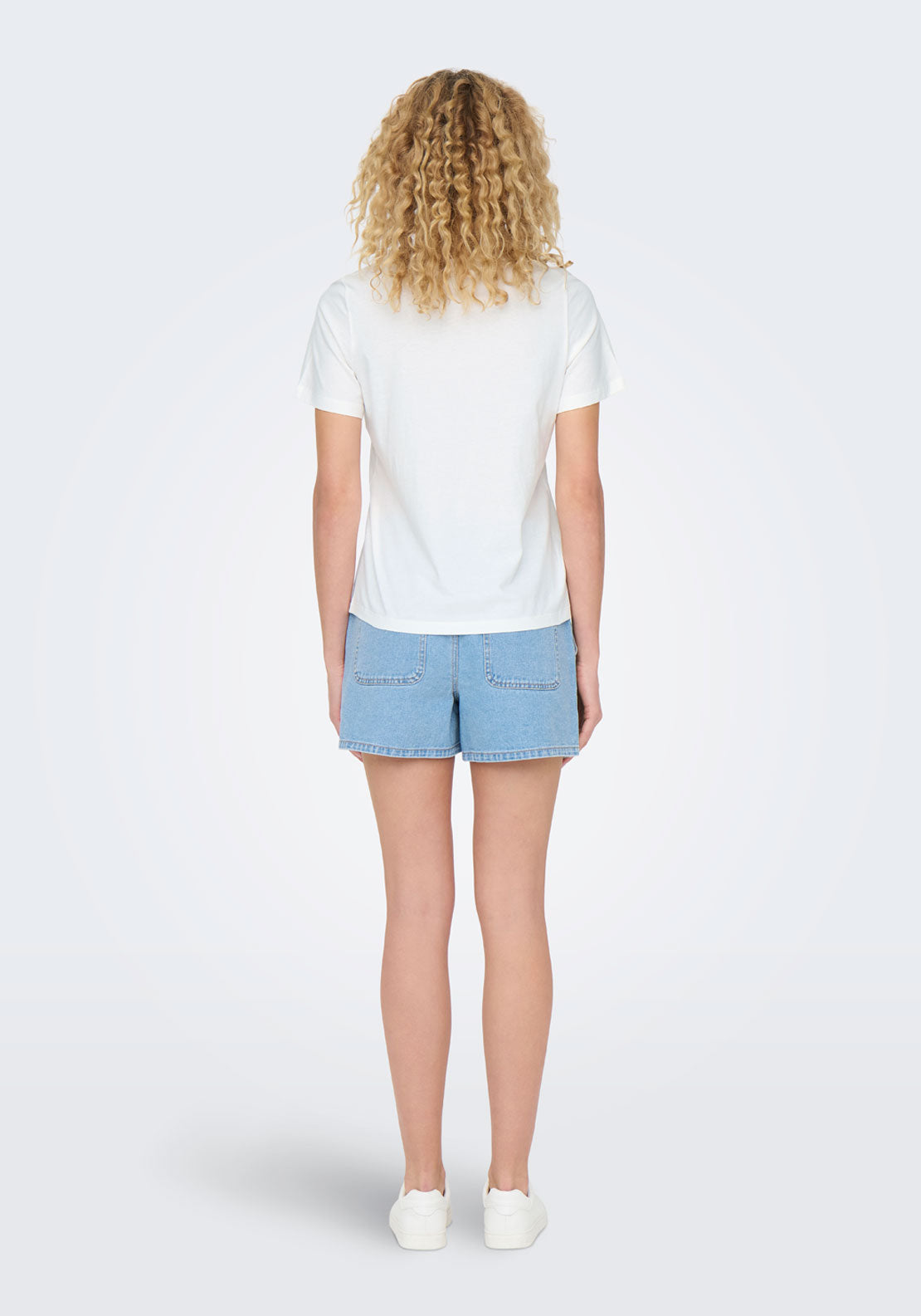 Jdy Short Sleeve Round Neck T-Shirt - Cloud Dancer Sky Cap 2 Shaws Department Stores
