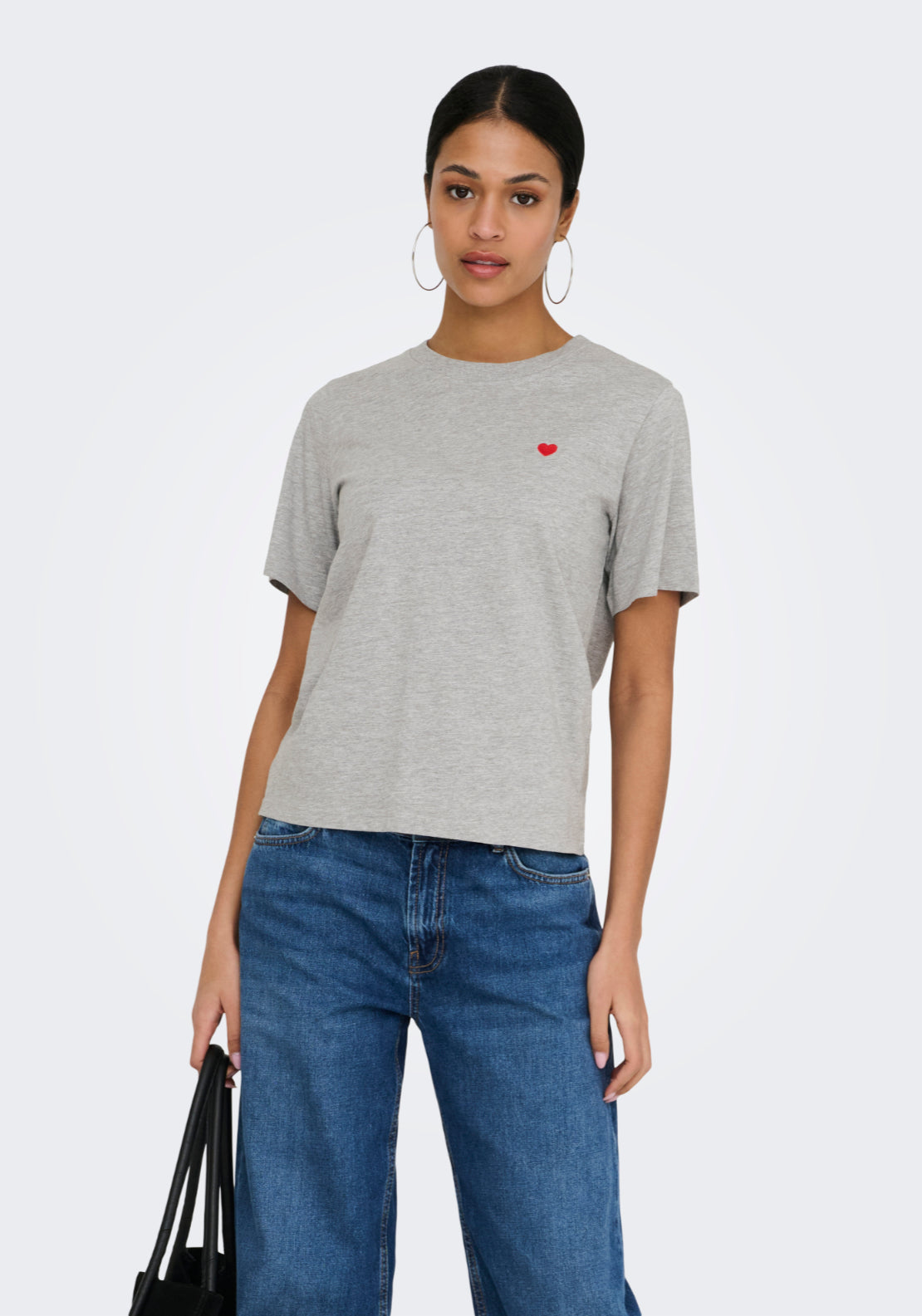Jdy Pisa Short Sleeve Print Top - Grey 1 Shaws Department Stores