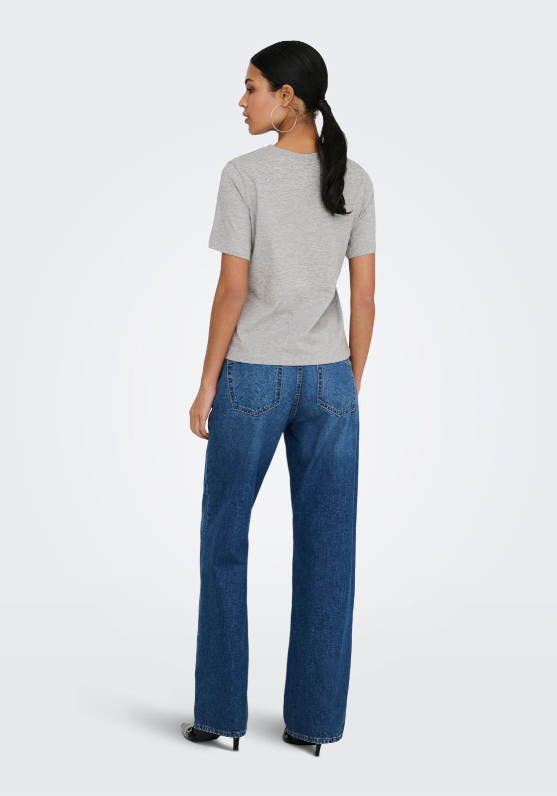 Jdy Pisa Short Sleeve Print Top - Grey 2 Shaws Department Stores