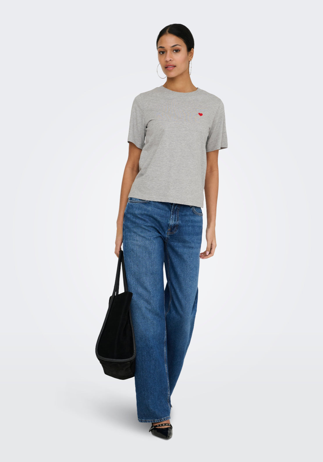 Jdy Pisa Short Sleeve Print Top - Grey 5 Shaws Department Stores