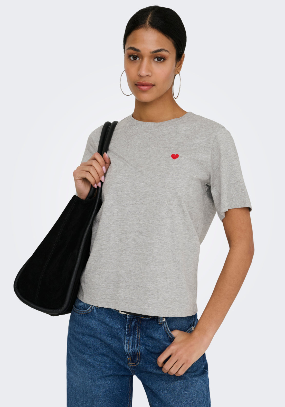 Jdy Pisa Short Sleeve Print Top - Grey 4 Shaws Department Stores