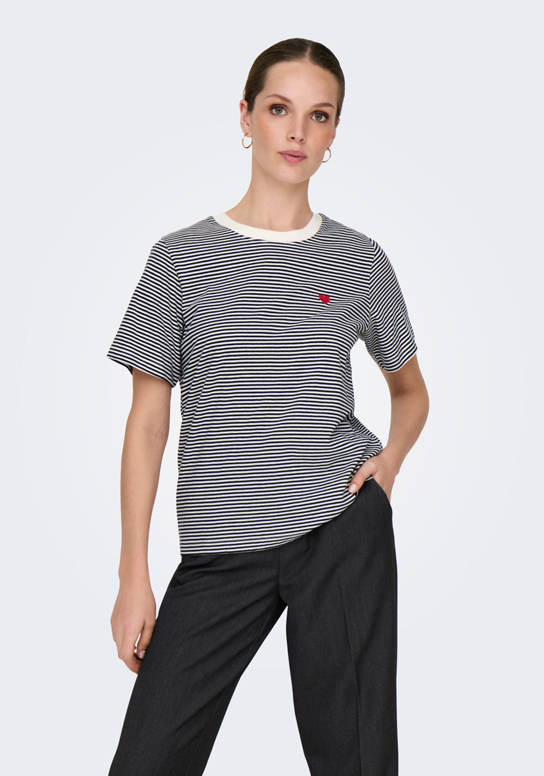 Jdy Short Sleeve Round Neck T-Shirt - Blue 3 Shaws Department Stores