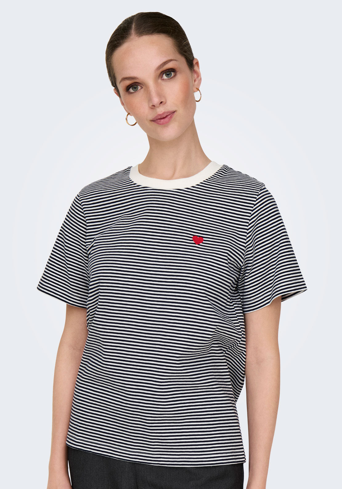 Jdy Short Sleeve Round Neck T-Shirt - Blue 1 Shaws Department Stores