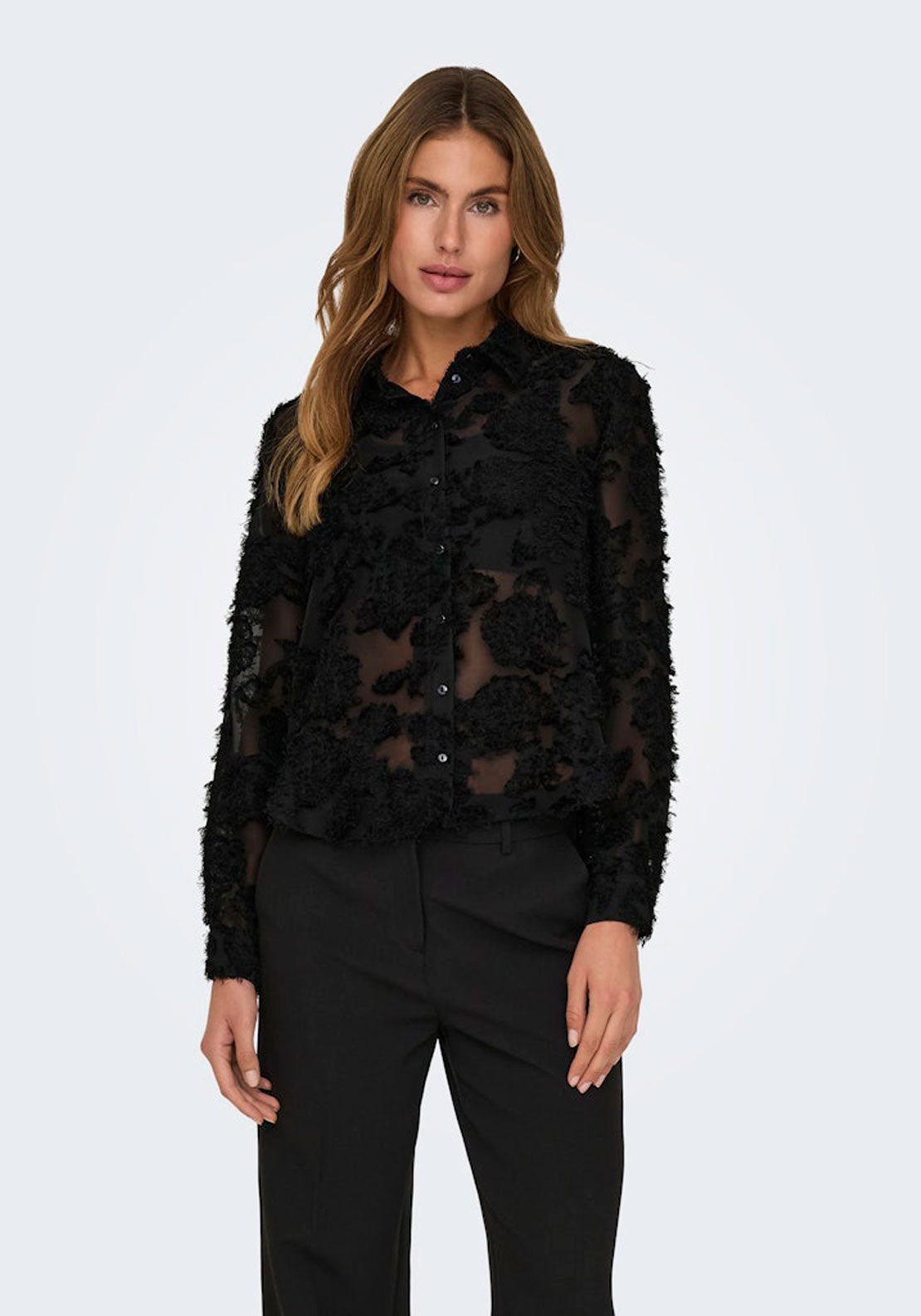 Jdy Long Sleeve Shirt - Black 3 Shaws Department Stores