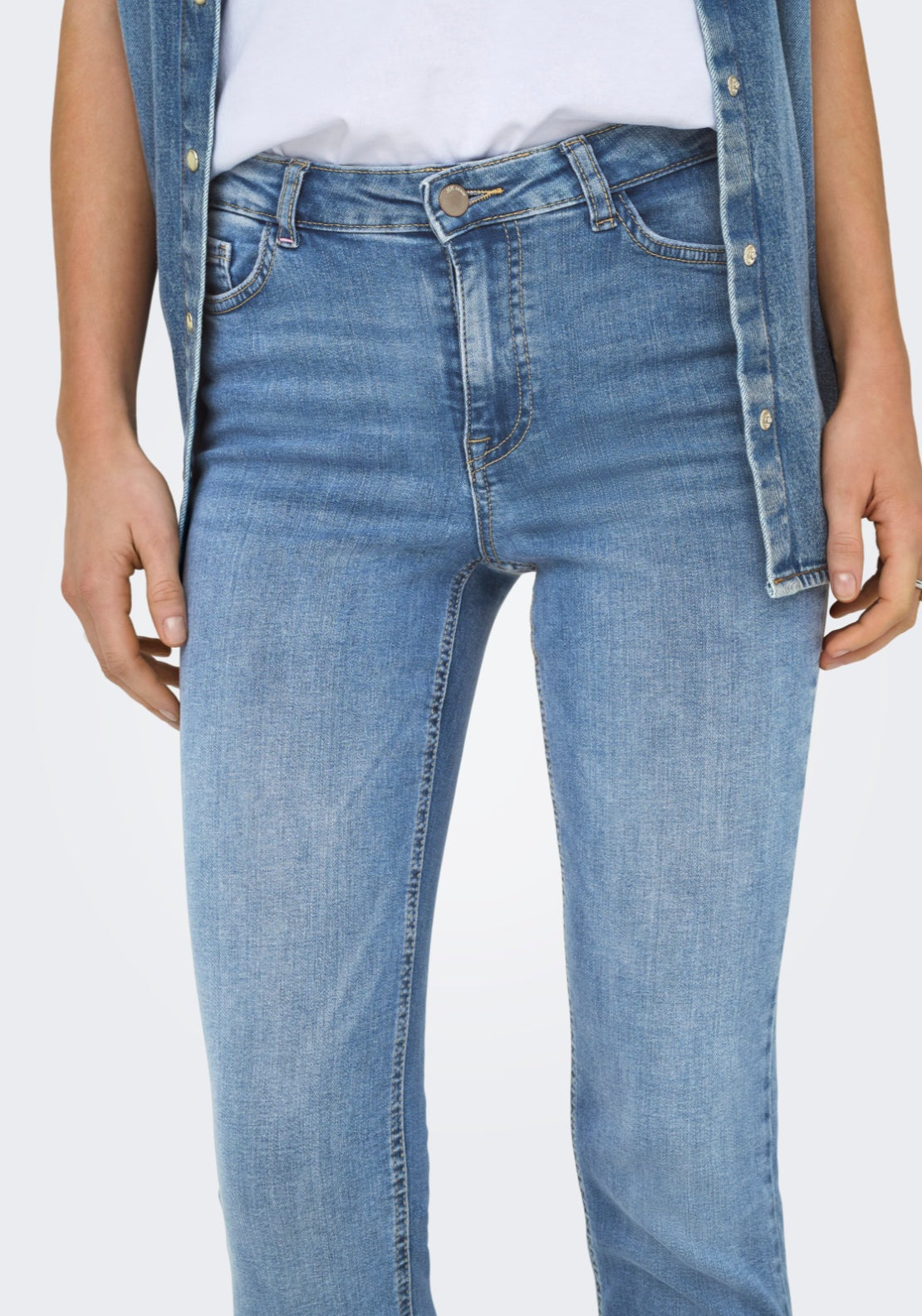 Jdy Fina Mid Waist Skinny Jeans 32" - Medium Blue 3 Shaws Department Stores