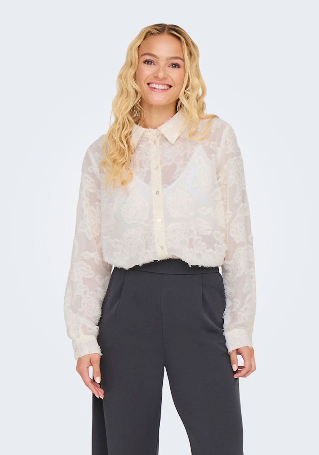 Jdy Long Sleeve Shirt - White 1 Shaws Department Stores