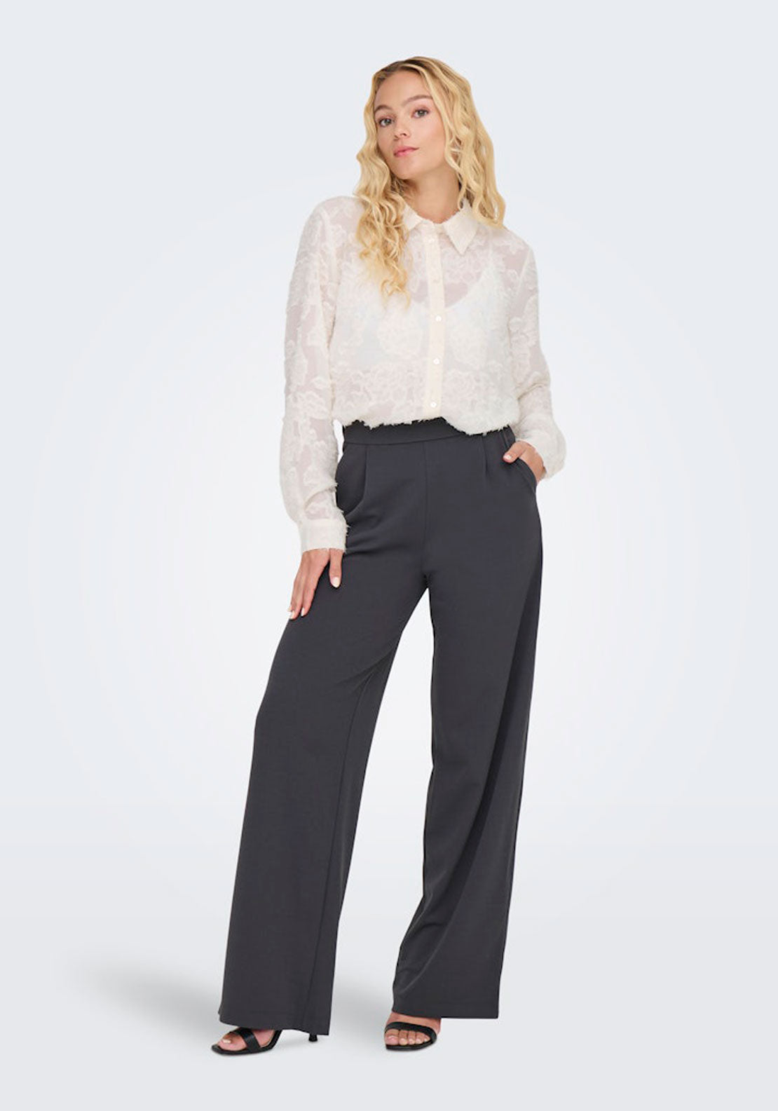 Jdy Long Sleeve Shirt - White 5 Shaws Department Stores