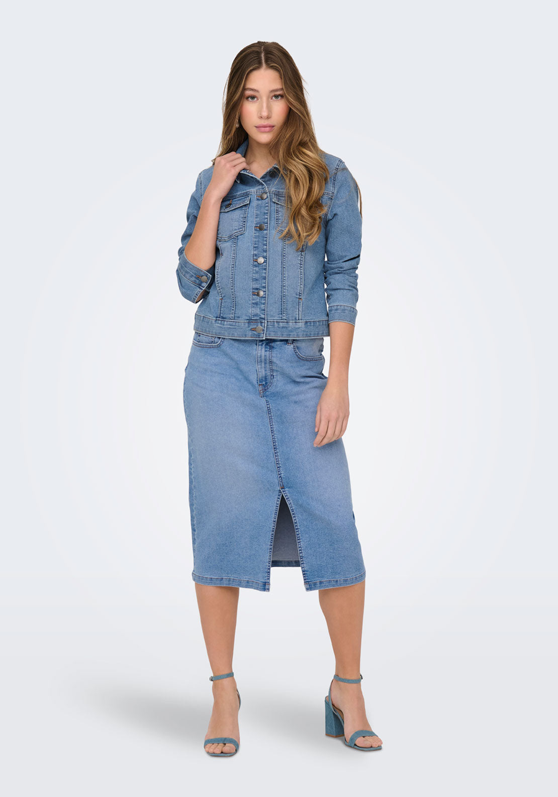 Jdy Moon Long Sleeve Denim Jacket - Medium Blue Denim 5 Shaws Department Stores