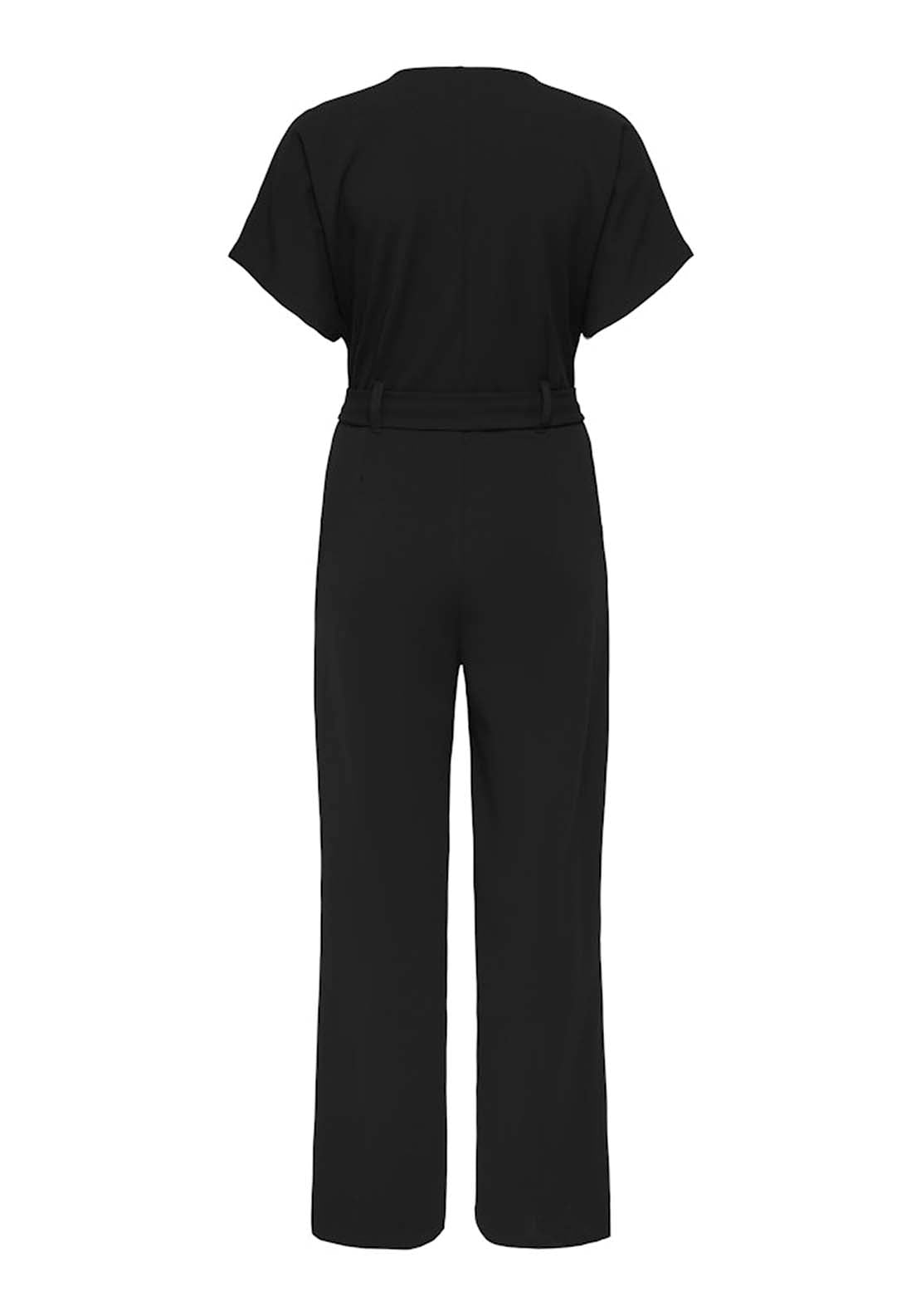Jdy Short Sleeve V-Neck 3/4 Jumpsuit - Black 2 Shaws Department Stores