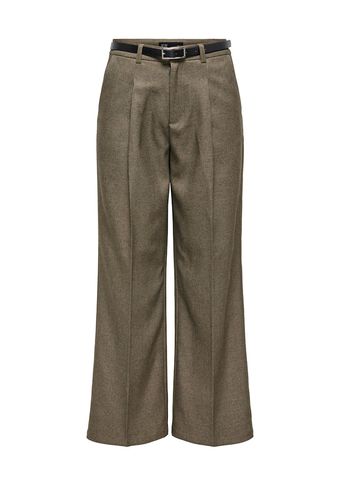 Jdy High Waisted Trousers With Belt - Teak Melange 1 Shaws Department Stores