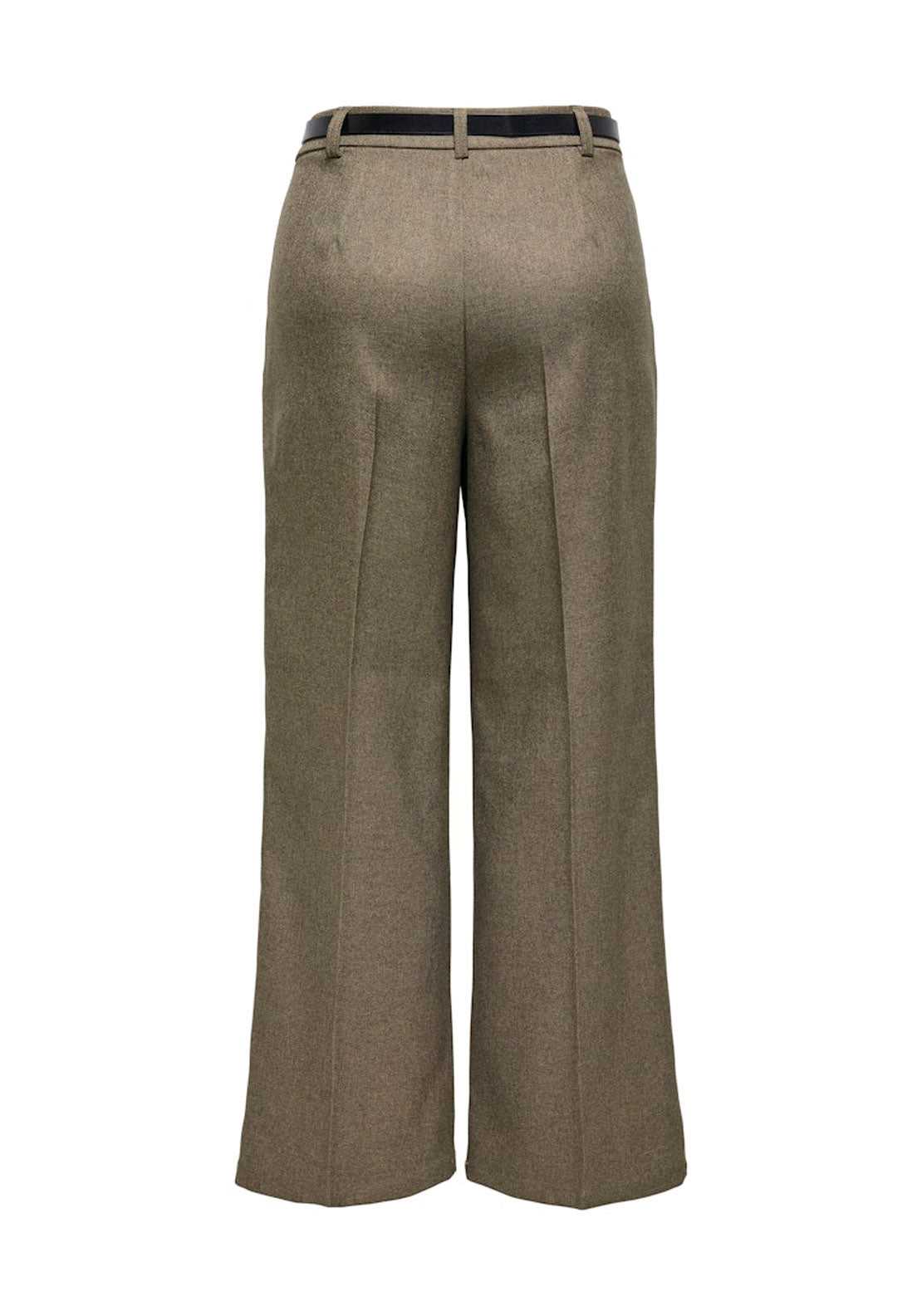 Jdy High Waisted Trousers With Belt - Teak Melange 2 Shaws Department Stores