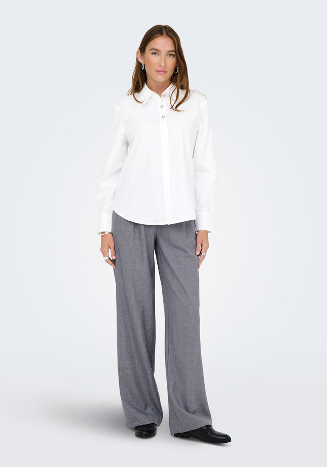 Jdy Long Sleeve Loose Buttoned Shirt - White 5 Shaws Department Stores