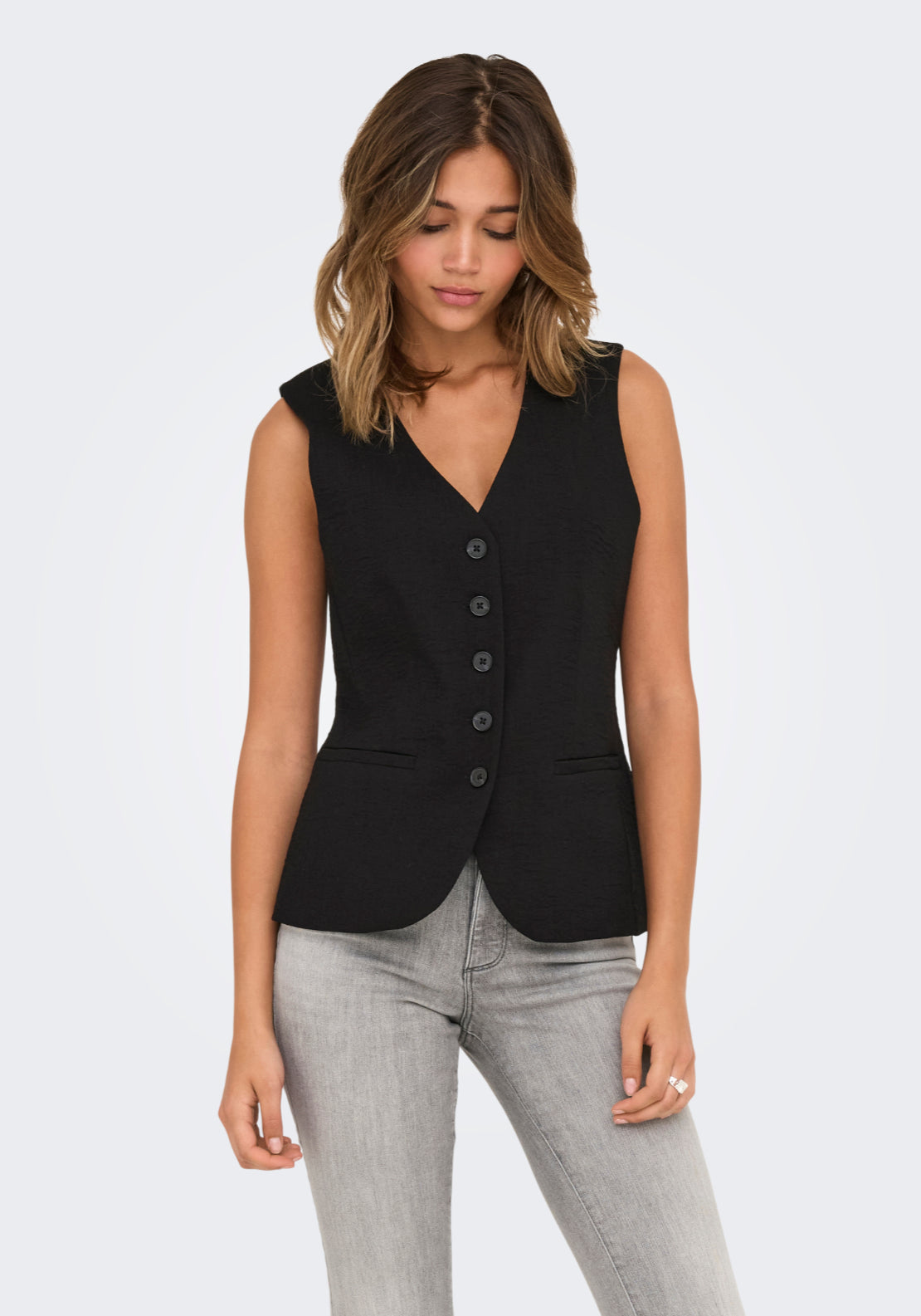 Jdy River Sleeveless Waistcoat - Black 4 Shaws Department Stores