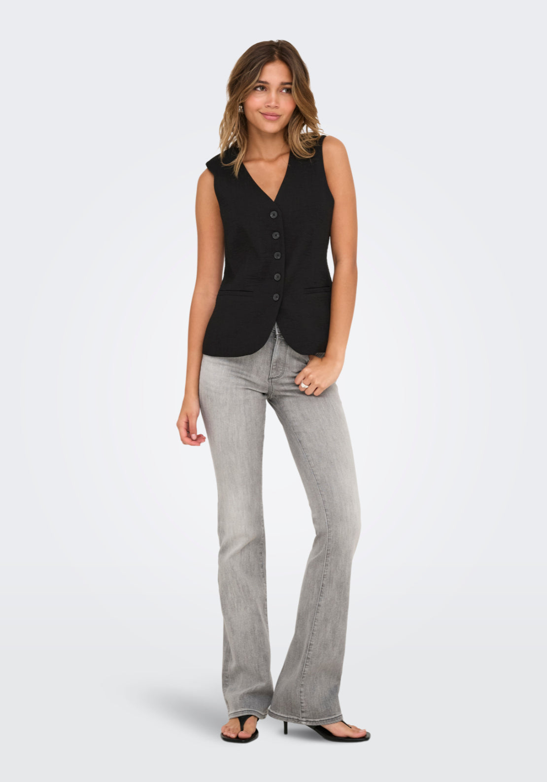 Jdy River Sleeveless Waistcoat - Black 5 Shaws Department Stores