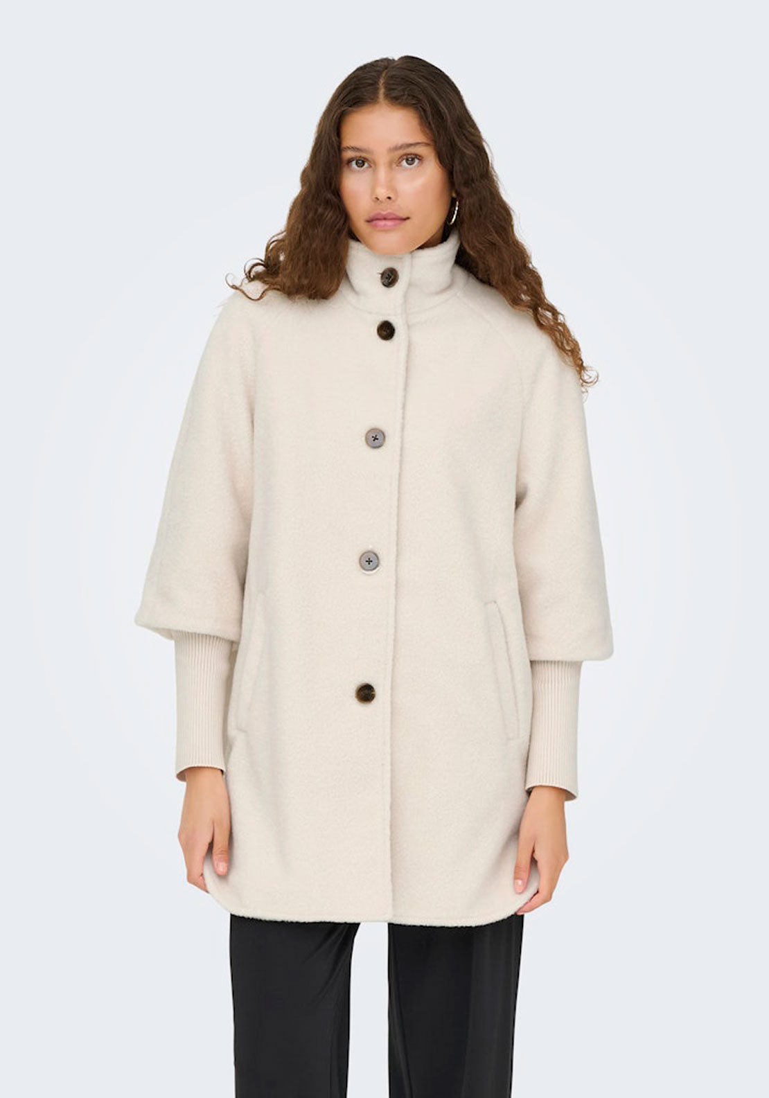 Jdy Boucle Rib Coat - Beige 1 Shaws Department Stores