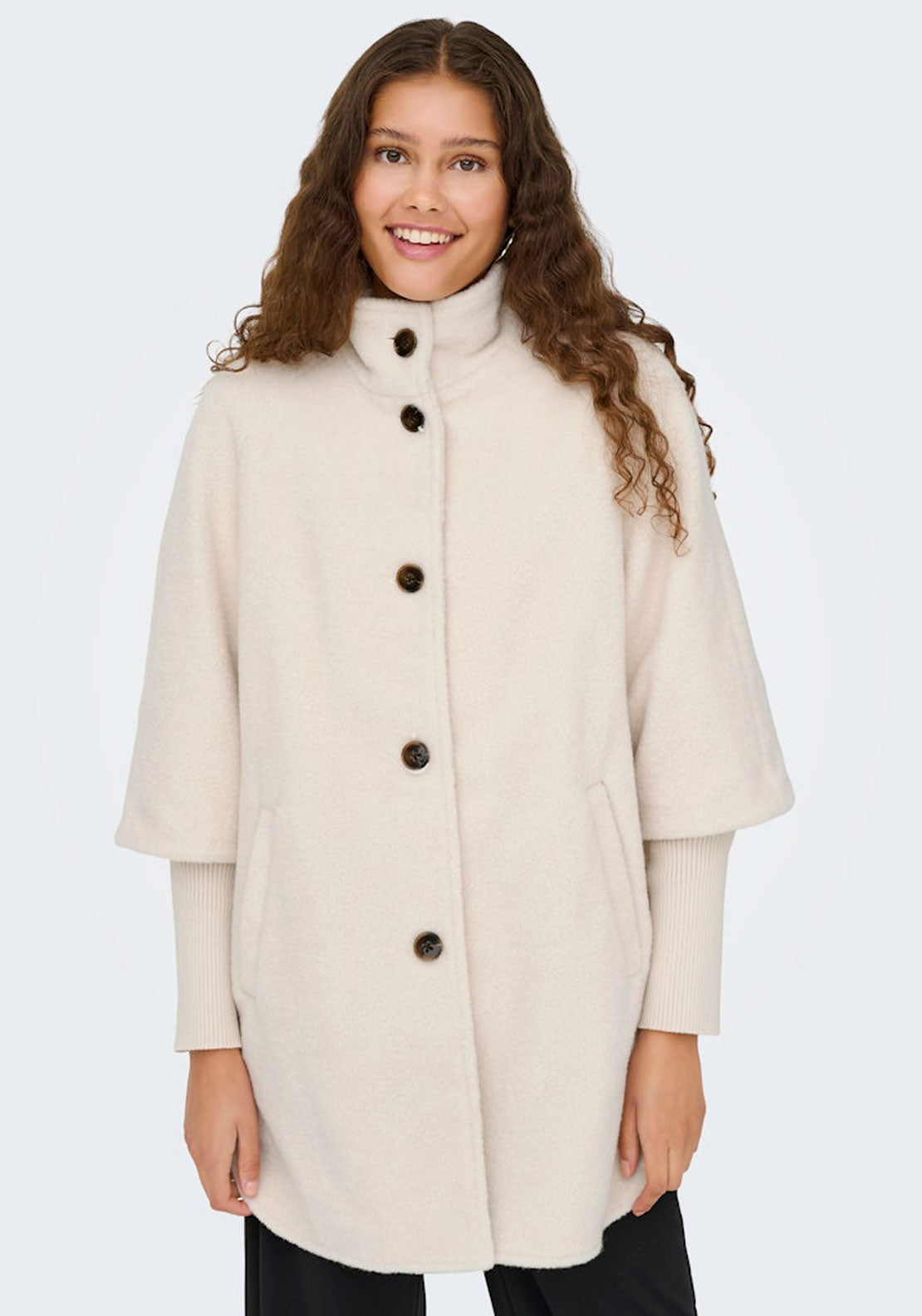 Jdy Boucle Rib Coat - Beige 3 Shaws Department Stores