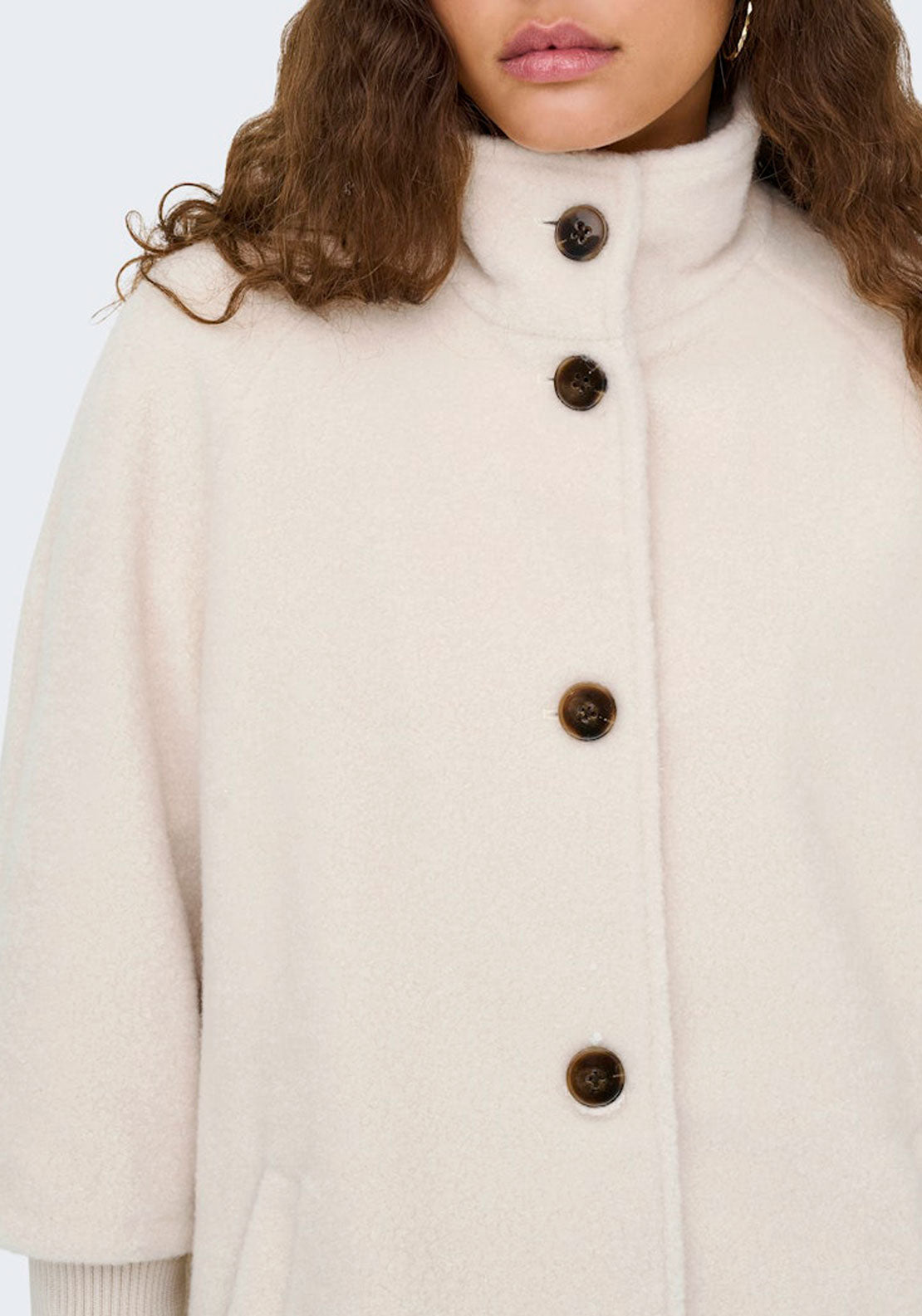Jdy Boucle Rib Coat - Beige 4 Shaws Department Stores