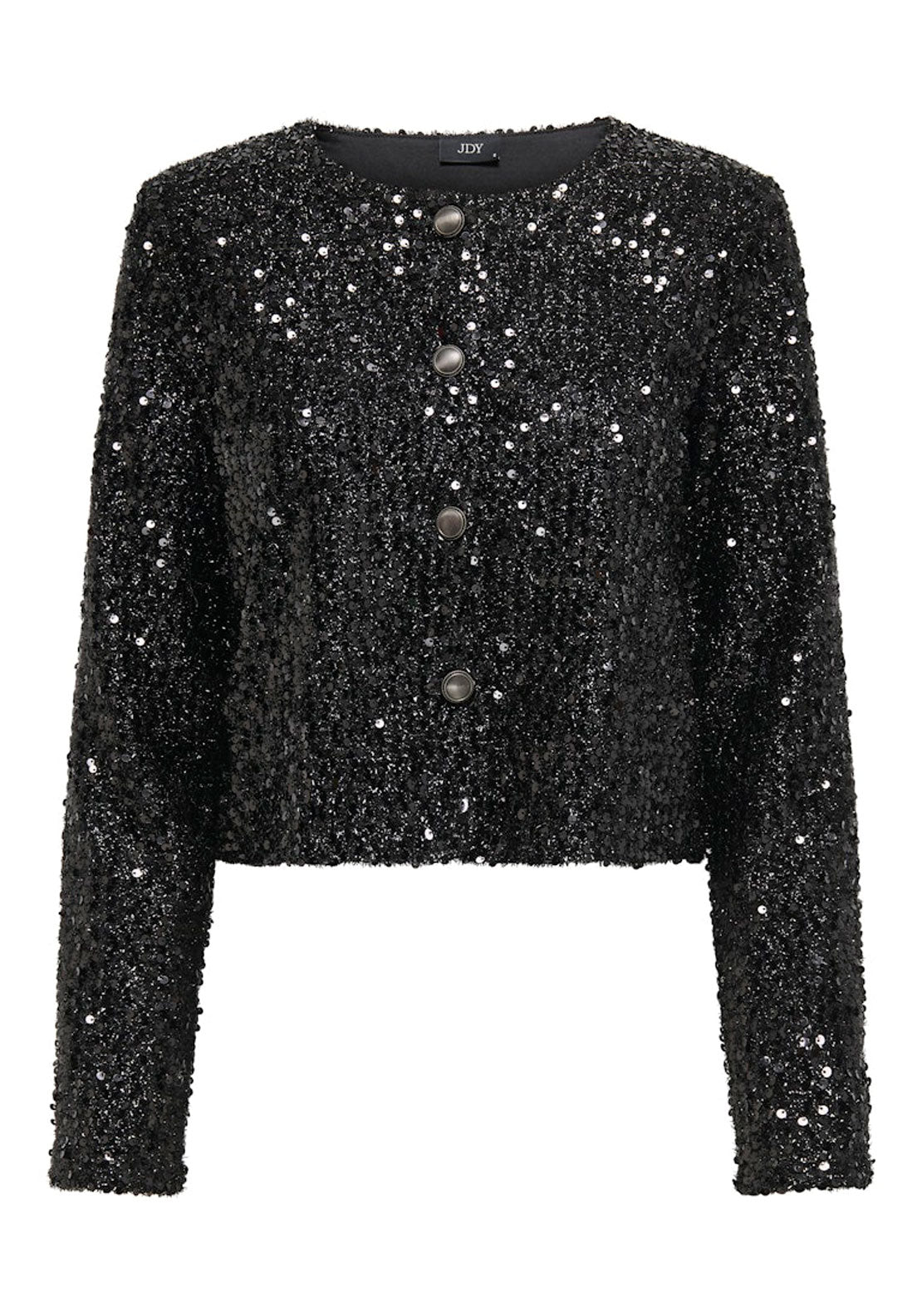Jdy Long Sleeve Sequin Jacket - Black Sequins 6 Shaws Department Stores