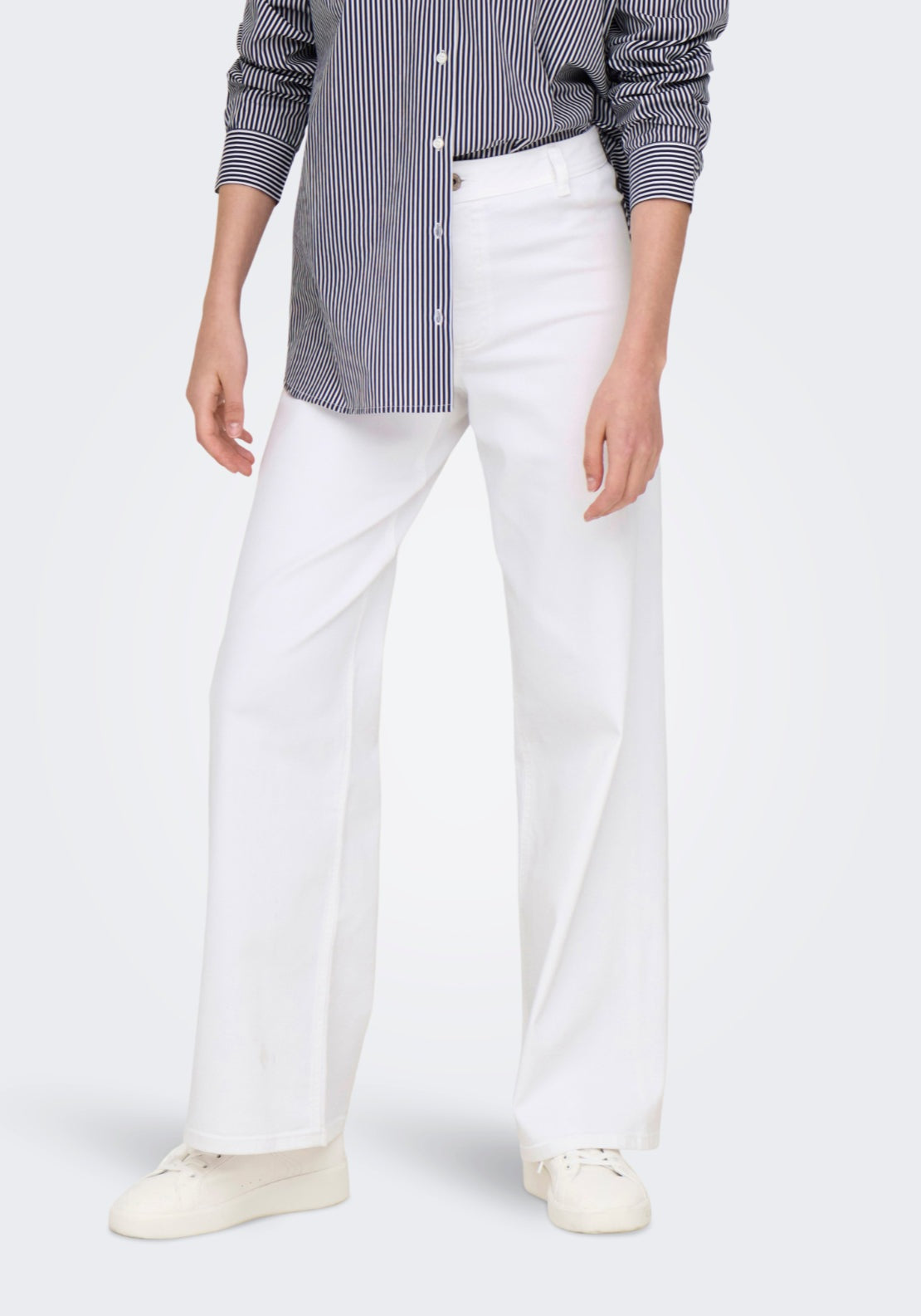 Jdy Iris High Waist Wide Pant - White 1 Shaws Department Stores