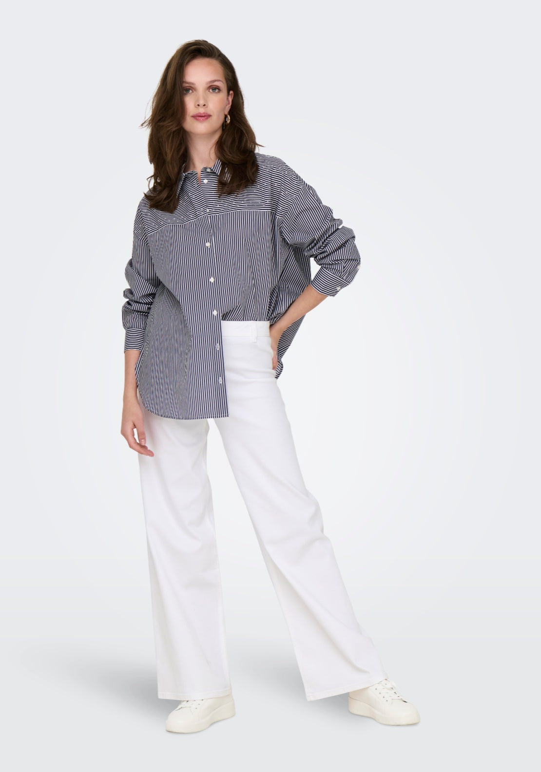 Jdy Iris High Waist Wide Pant - White 3 Shaws Department Stores