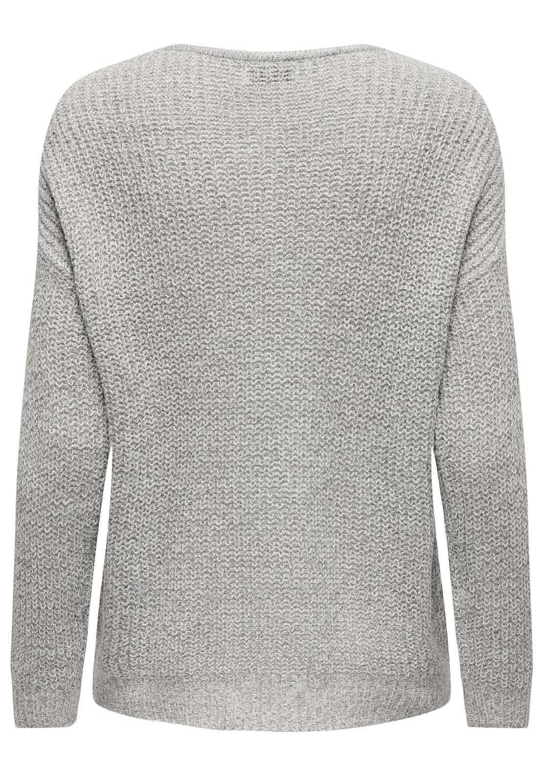 Jdy Long Sleeve V-Neck Jumper - Cloud Dancer W. Black Ply 7 Shaws Department Stores
