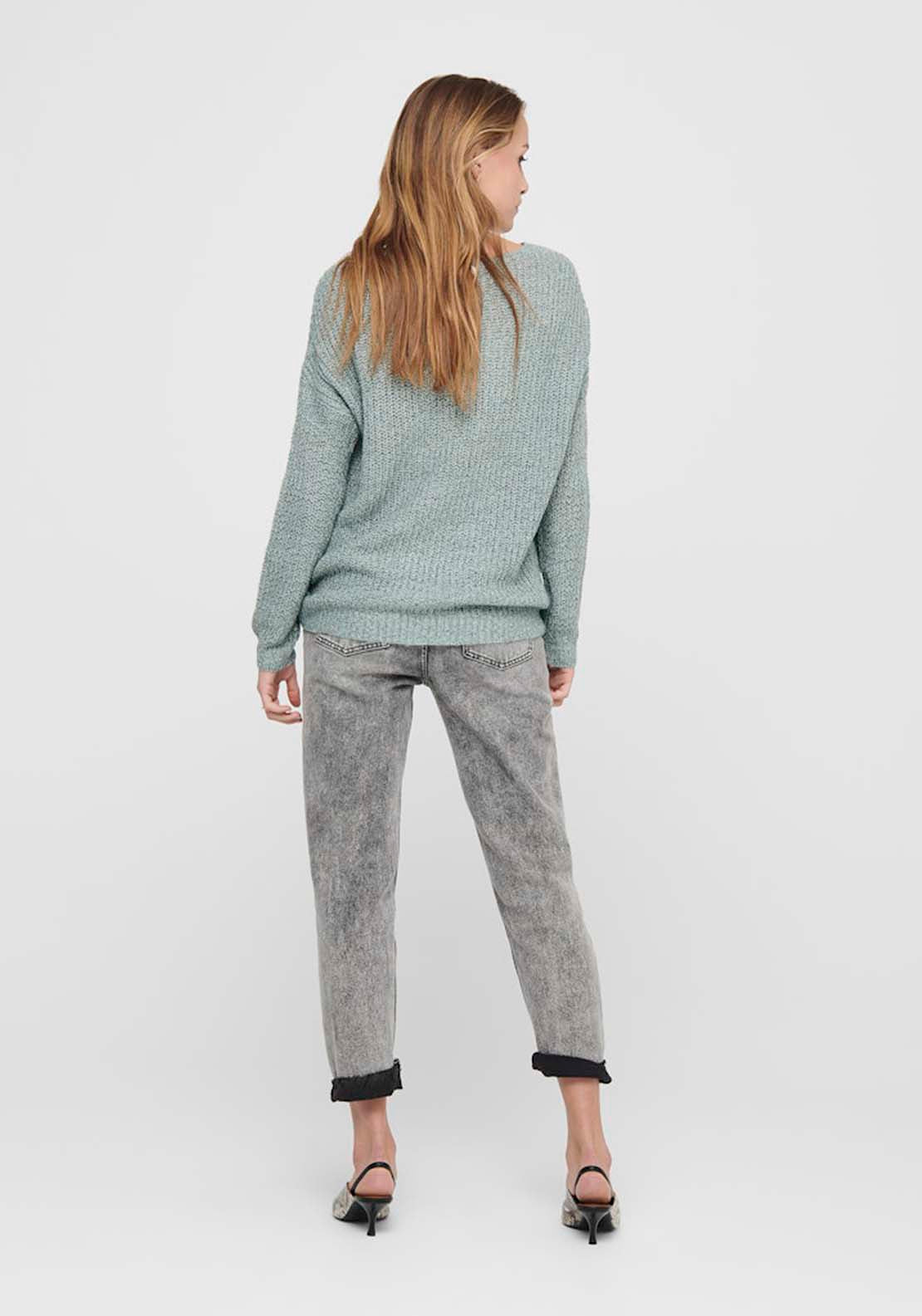 Jdy Long Sleeve V-Neck Jumper - Abyss W. Black Ply 2 Shaws Department Stores