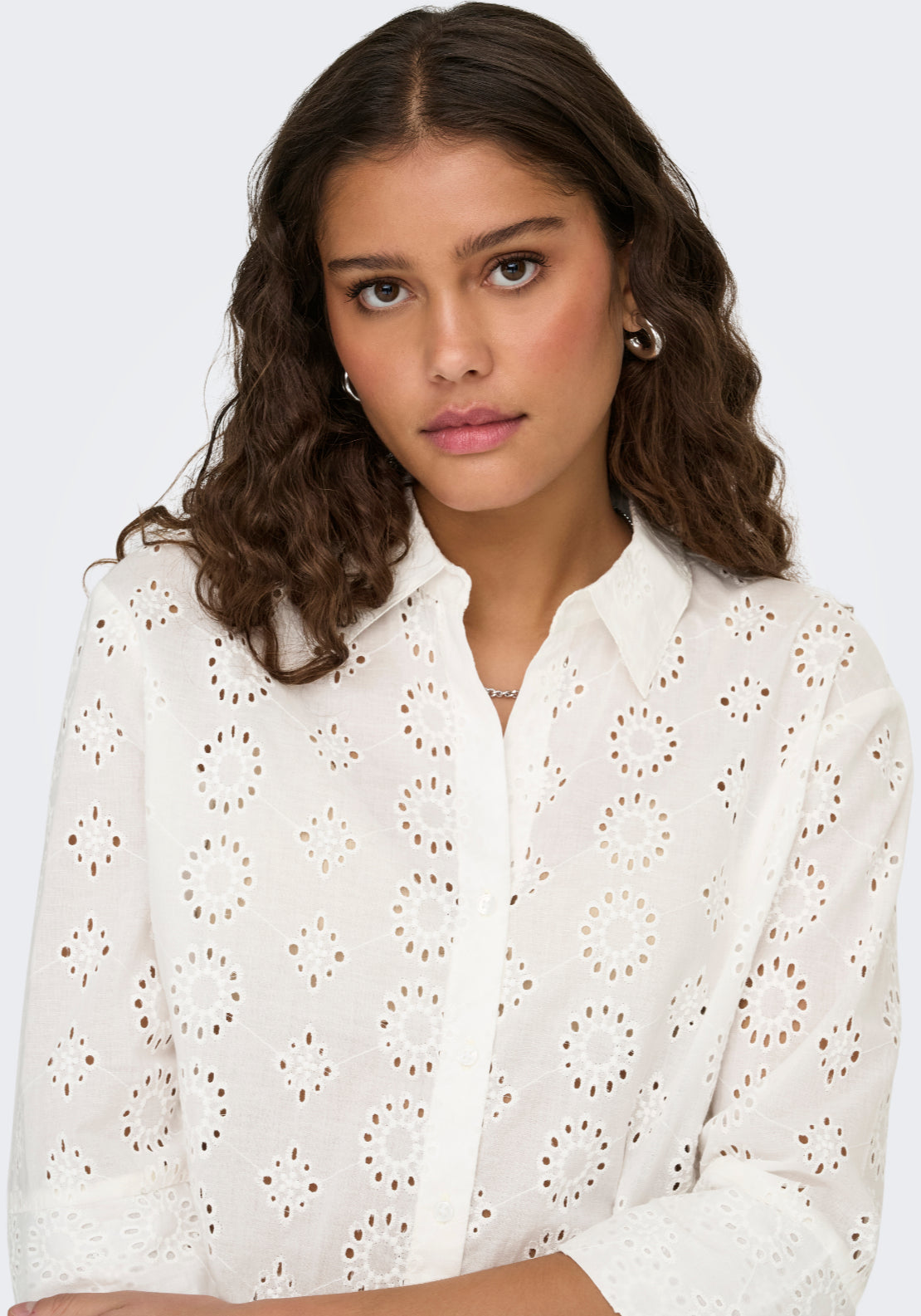 Jdy Tallie 3/4 Long Shirt - White 4 Shaws Department Stores
