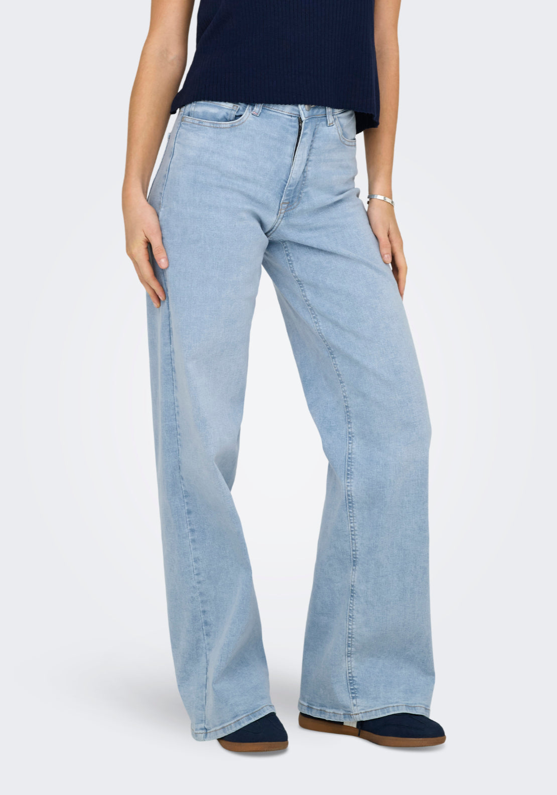 Jdy Felina-Fina High Waist Wide Jeans - Light Blue Denim 1 Shaws Department Stores