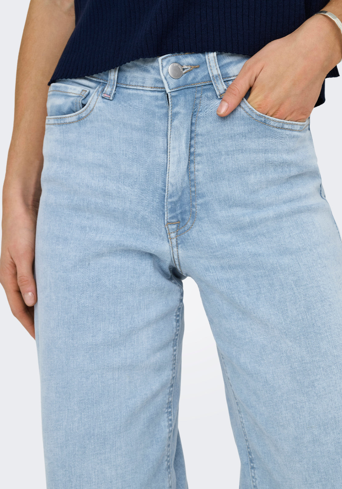 Jdy Felina-Fina High Waist Wide Jeans - Light Blue Denim 4 Shaws Department Stores