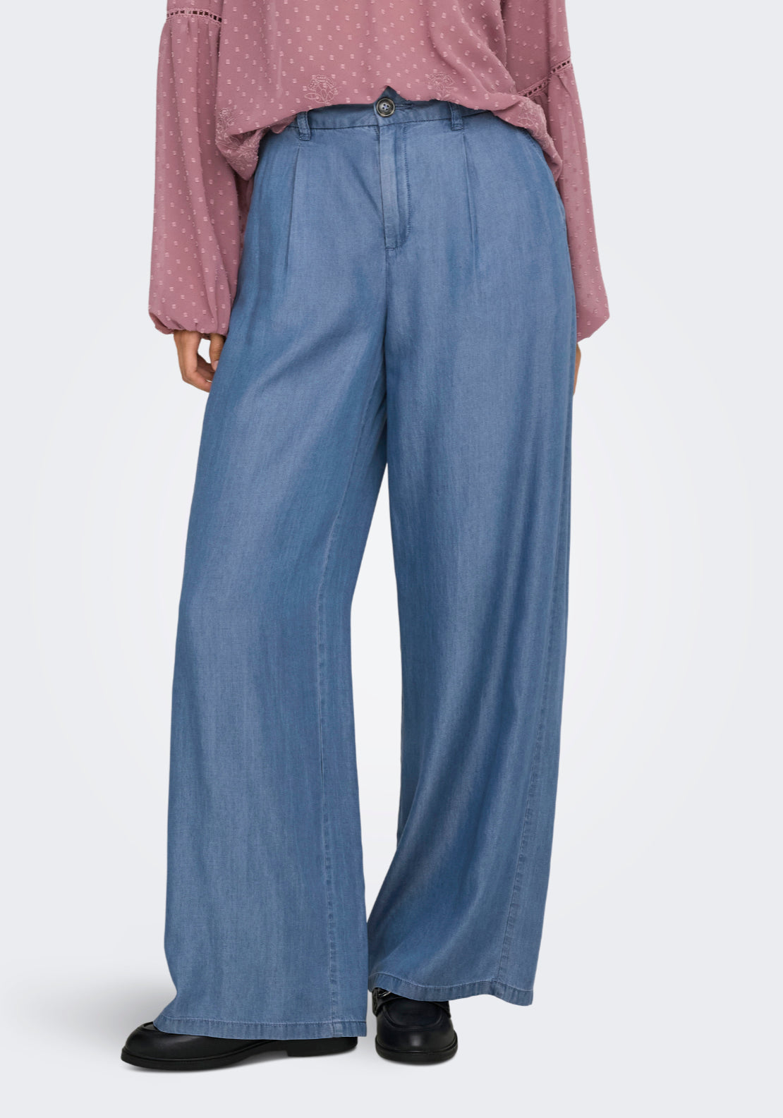Jdy Jasper High Waist Wide Pant - Medium Blue Denim 1 Shaws Department Stores