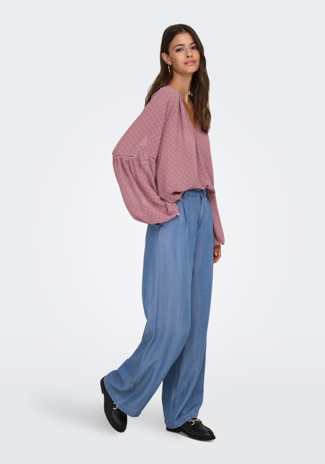 Jdy Jasper High Waist Wide Pant - Medium Blue Denim 3 Shaws Department Stores